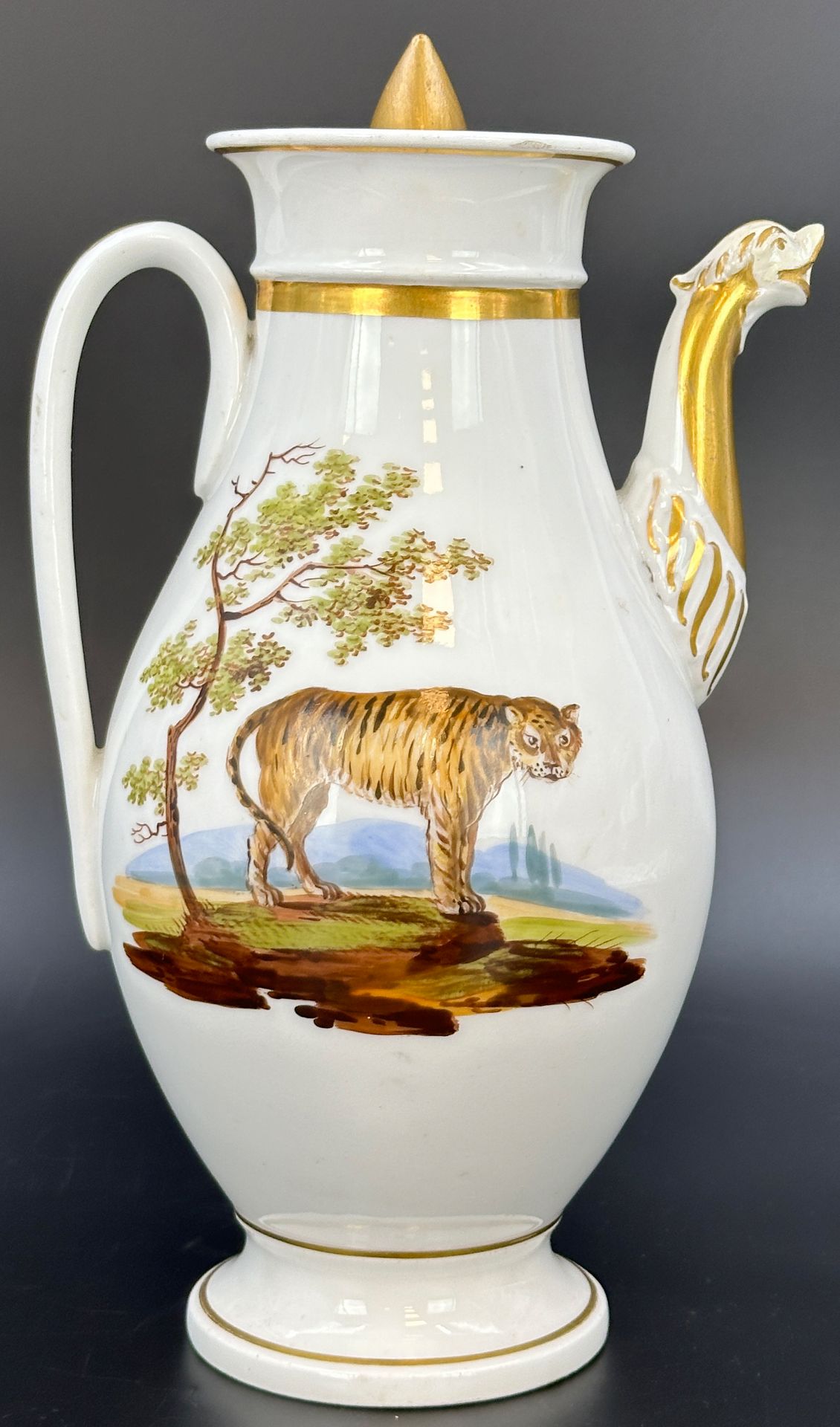 Finely painted Biedermeier coffee pot. Probably France. Around 1850. - Image 5 of 18