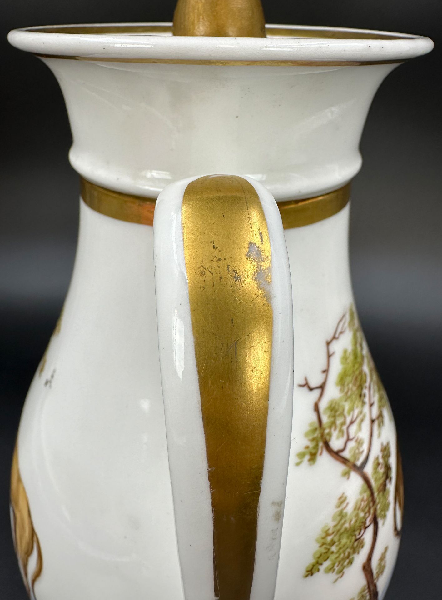 Finely painted Biedermeier coffee pot. Probably France. Around 1850. - Image 14 of 18