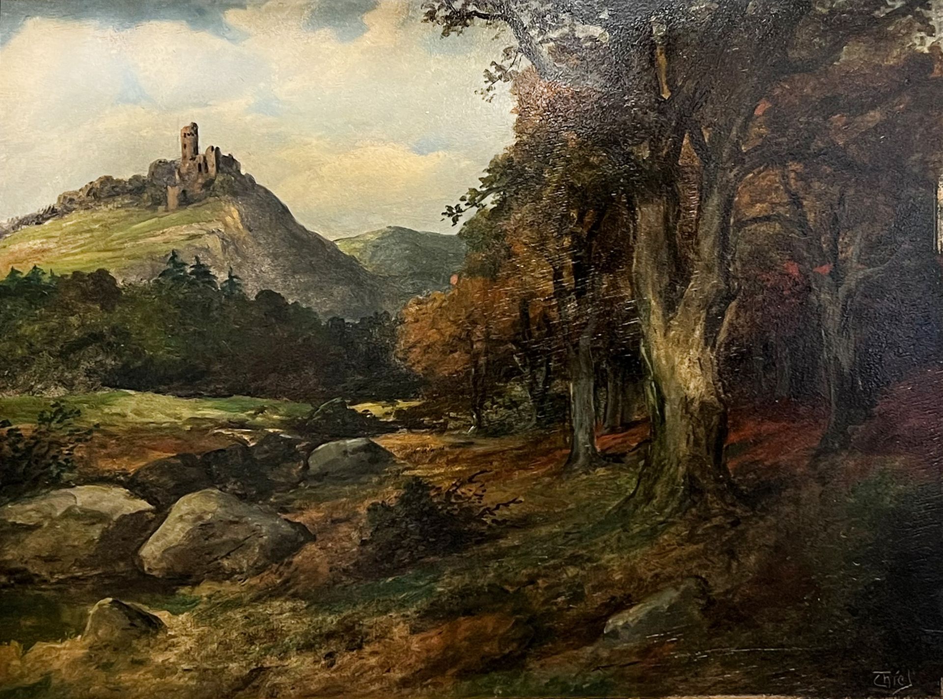 THIEL (XIX-?). Blick auf Winneburg in Cochem.