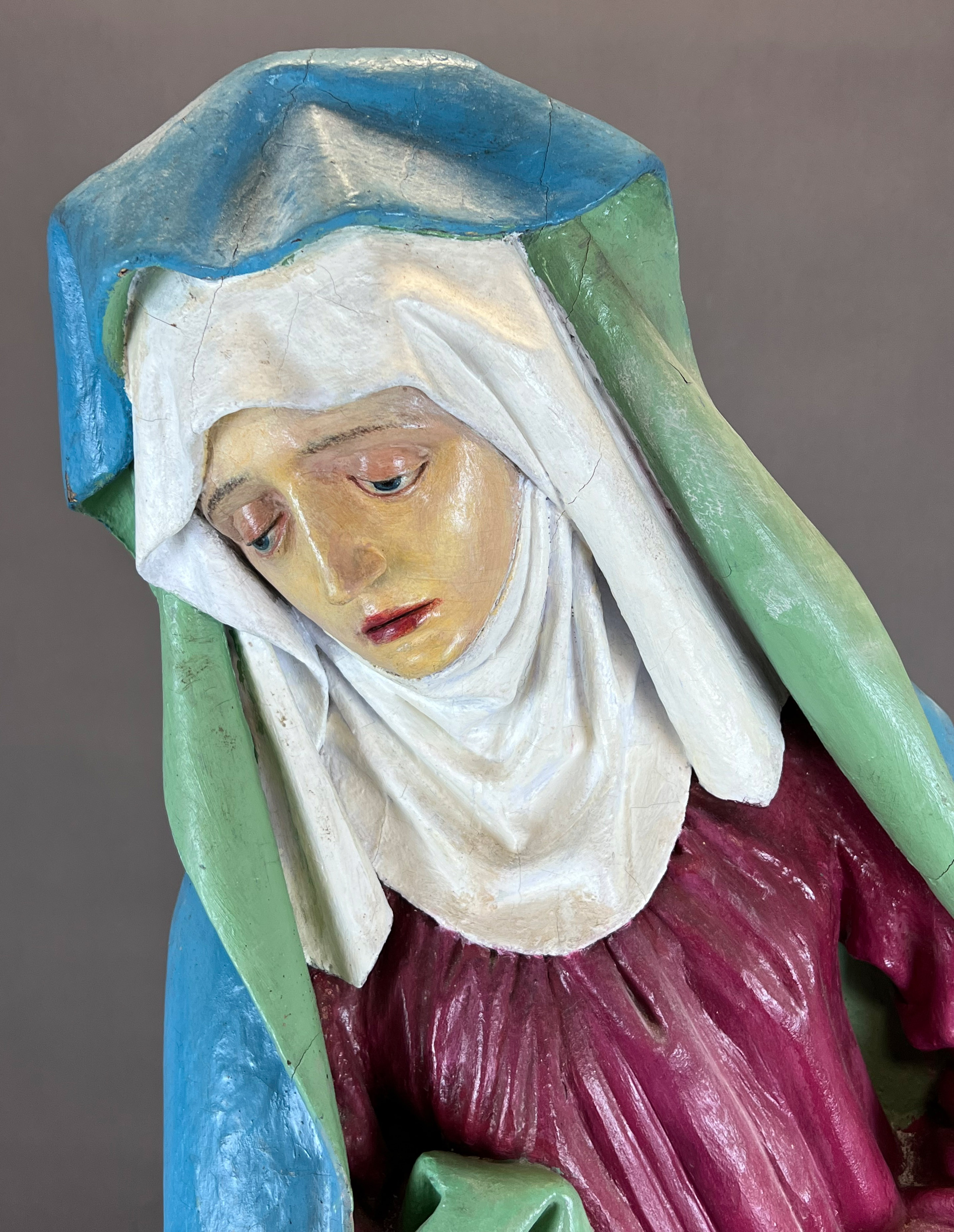 Wooden figure. Madonna. Probably around 1800. Lower Rhine. - Image 5 of 15