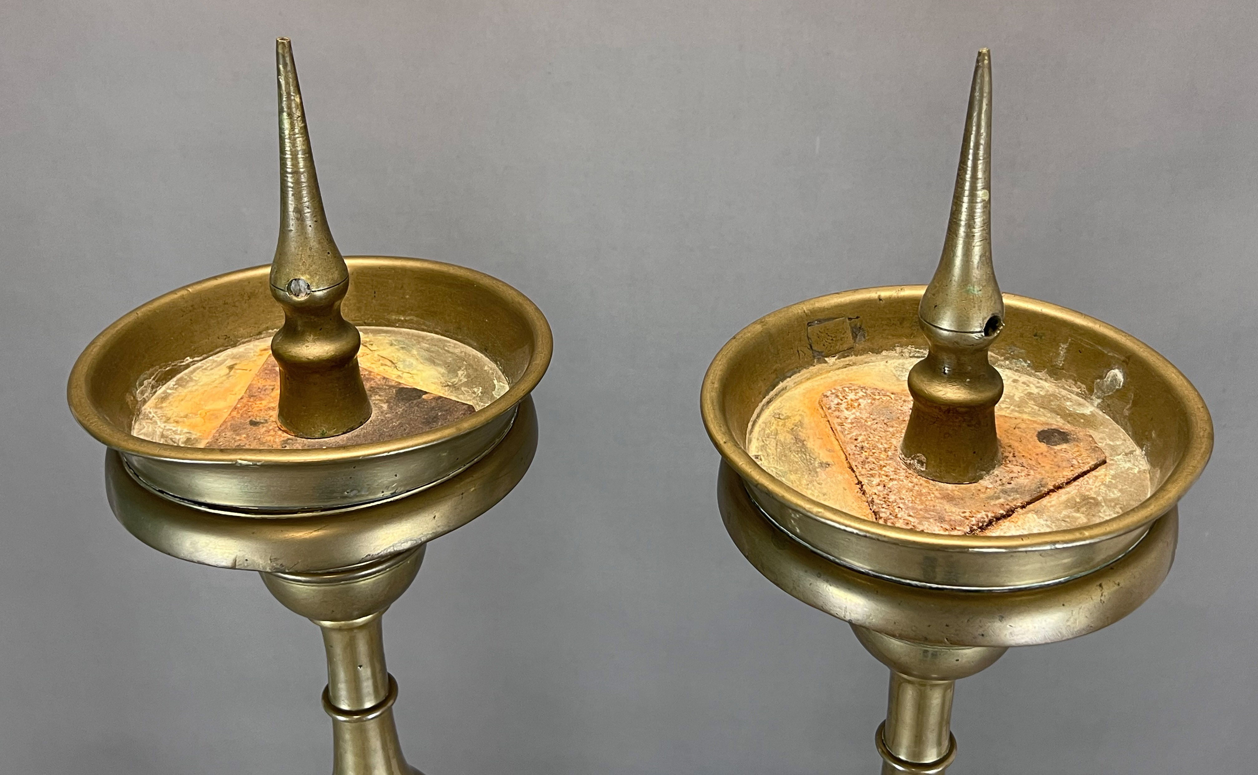 A pair of baroque altar candlesticks. Torches. Brass. - Image 4 of 13