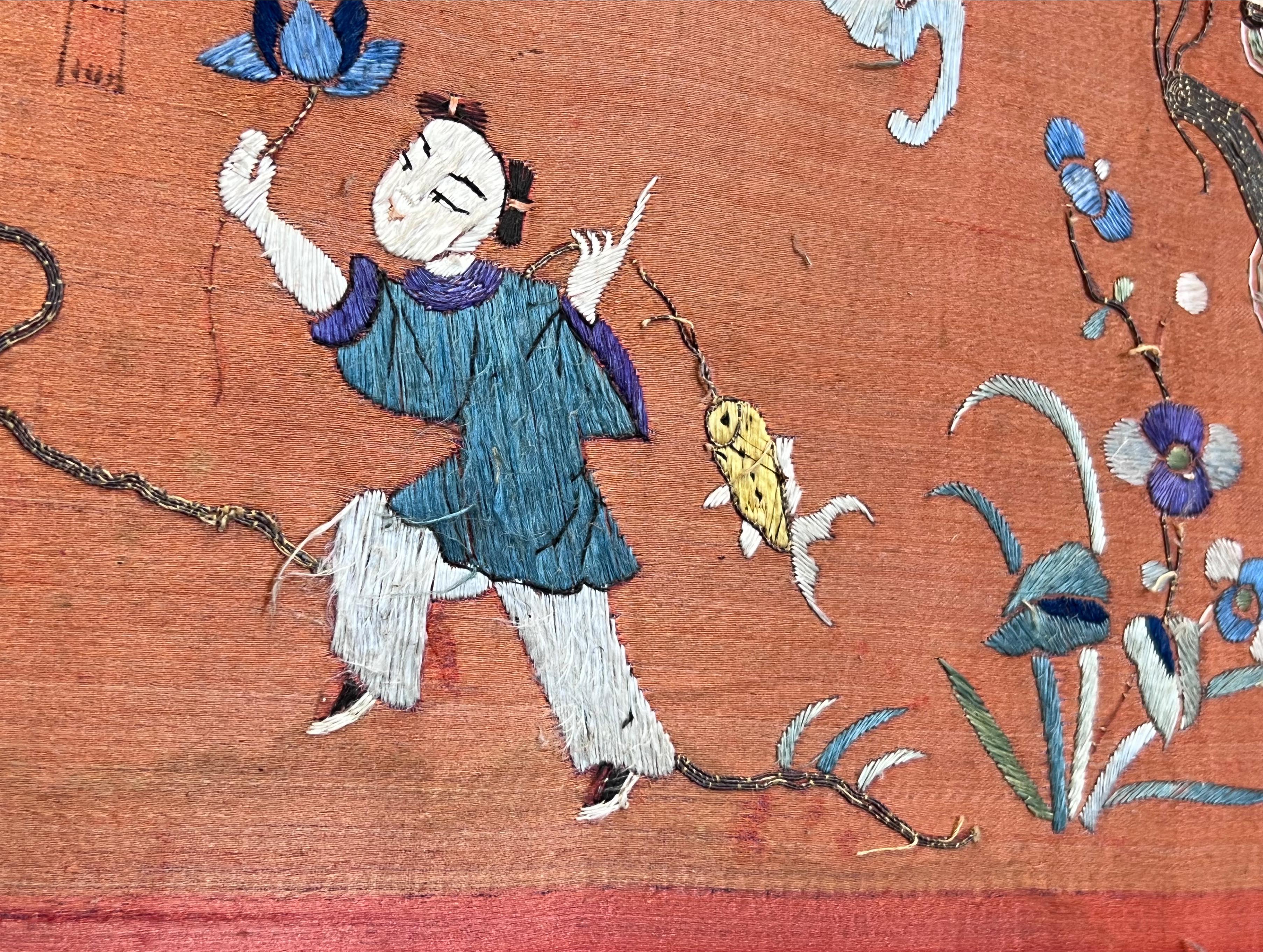 Fine silk embroidery. China. Circa 1910. - Image 10 of 12