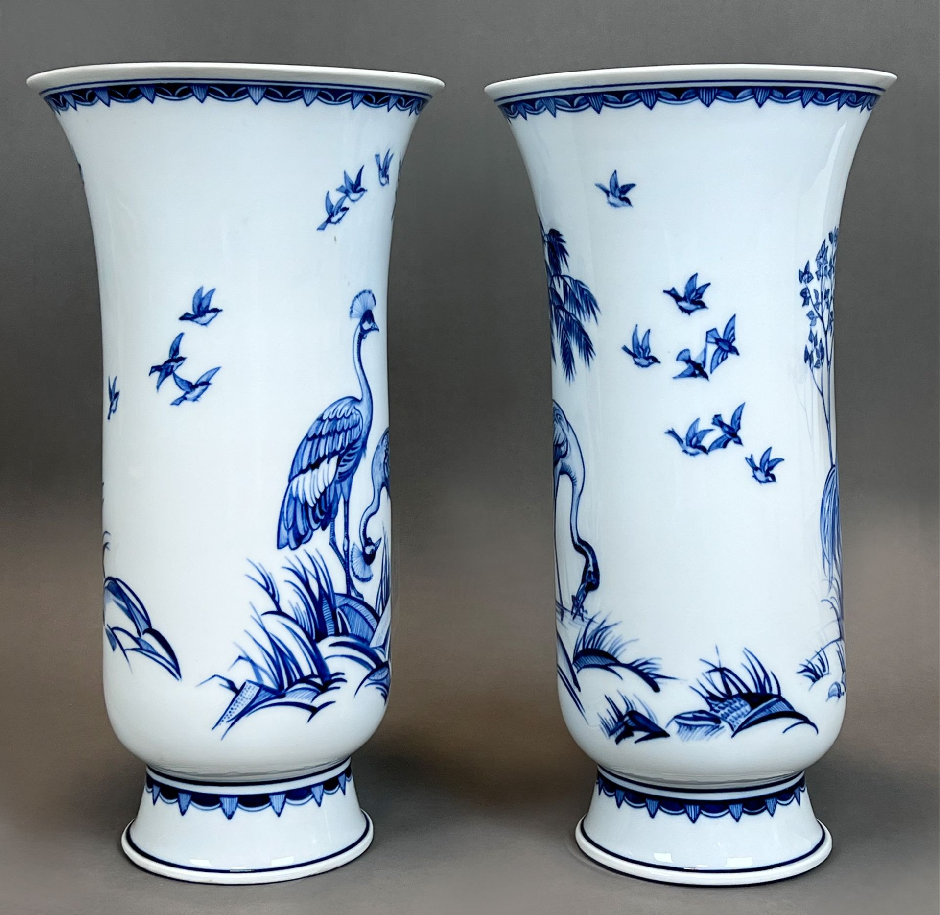 Pair of krater vases. MEISSEN. 1st choice. 20th century. - Image 4 of 12