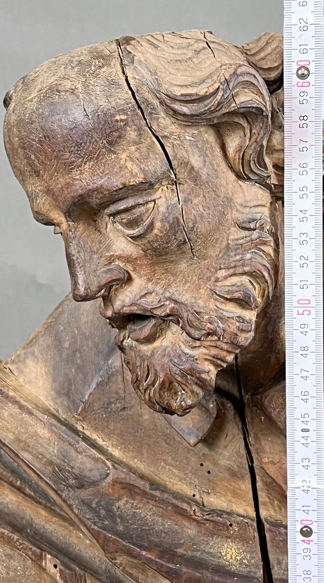 Holzfigur. Apostel Petrus. 2. Hälfte 17. Jahrhundert. Süddeutschland. - Bild 8 aus 10