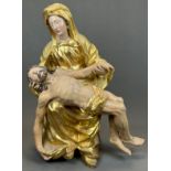 Barocke Holzfigur. Marienklage /  Pietà. Süddeutschland.