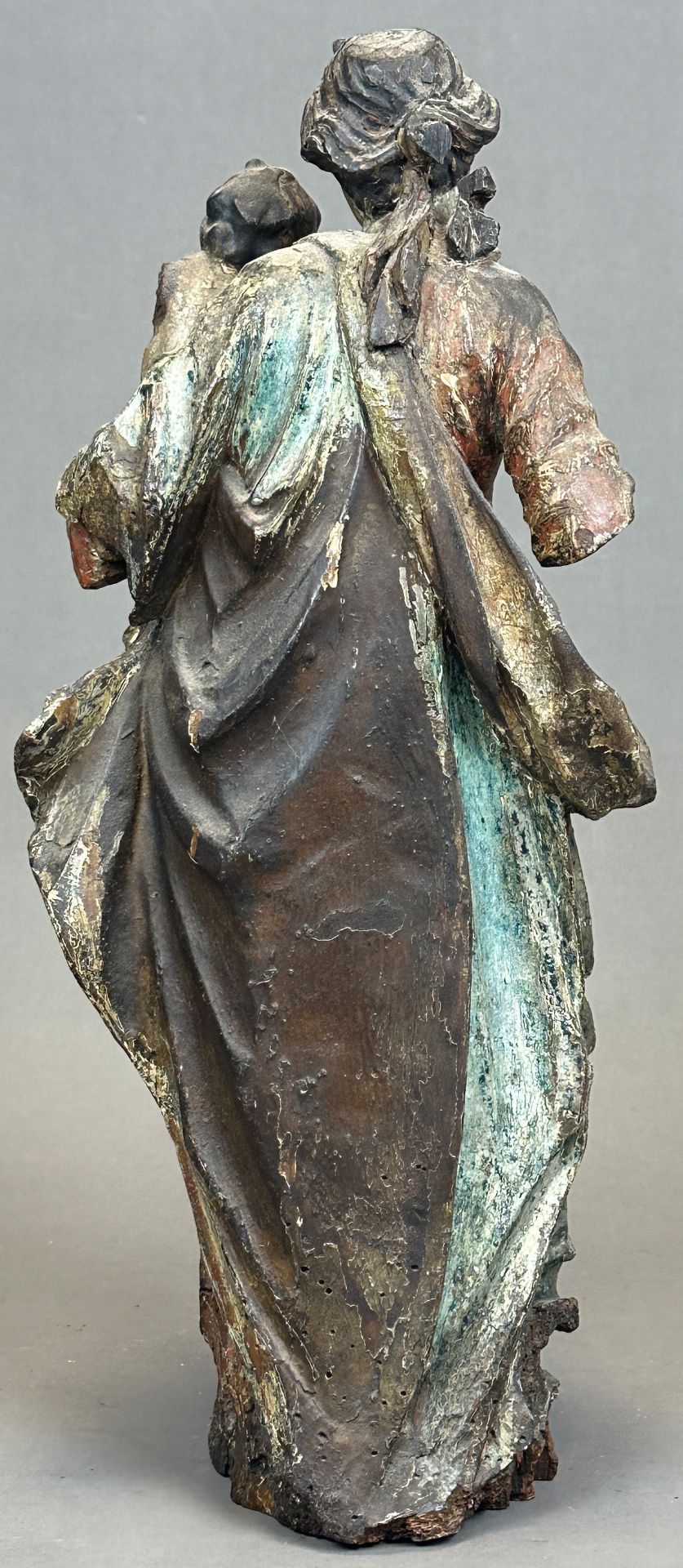 Holzfigur. Jungfrau Maria mit Jesuskind. Um 1550. Österreich. - Bild 3 aus 12