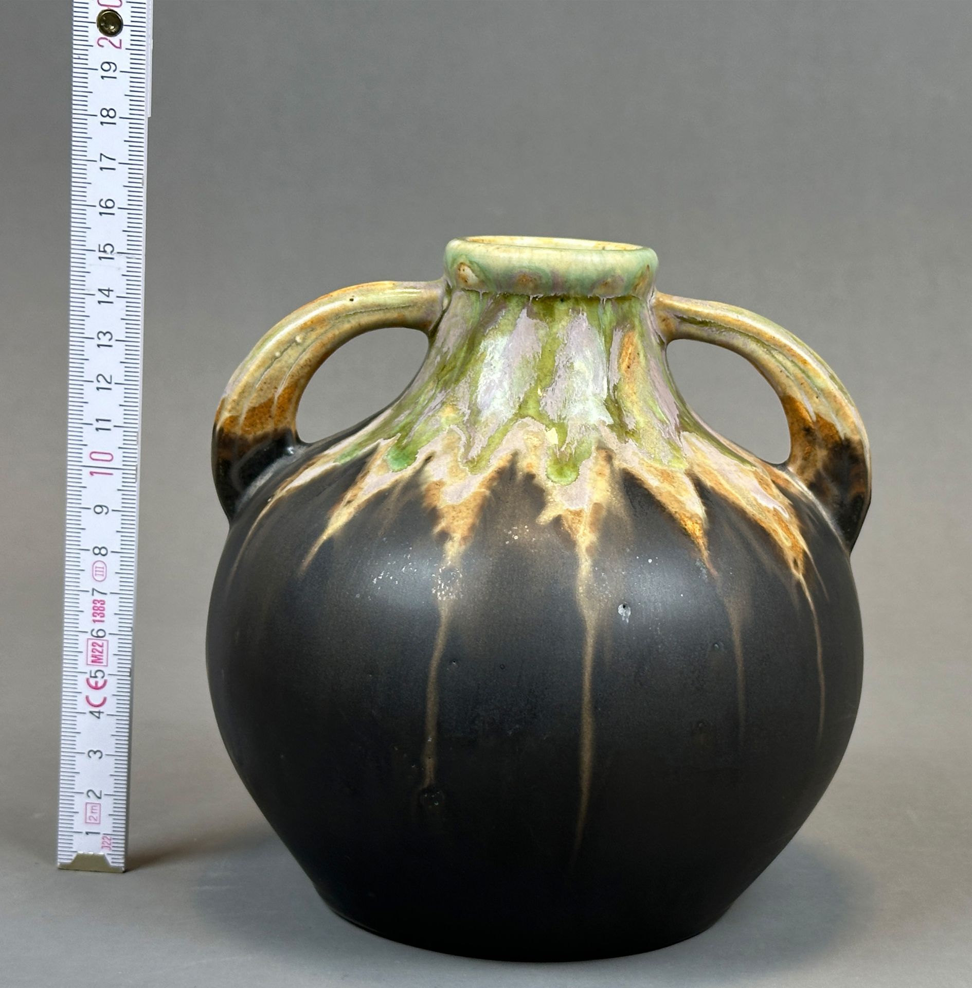 Glazed vase with handle. Art Nouveau. Around 1915. - Image 9 of 9