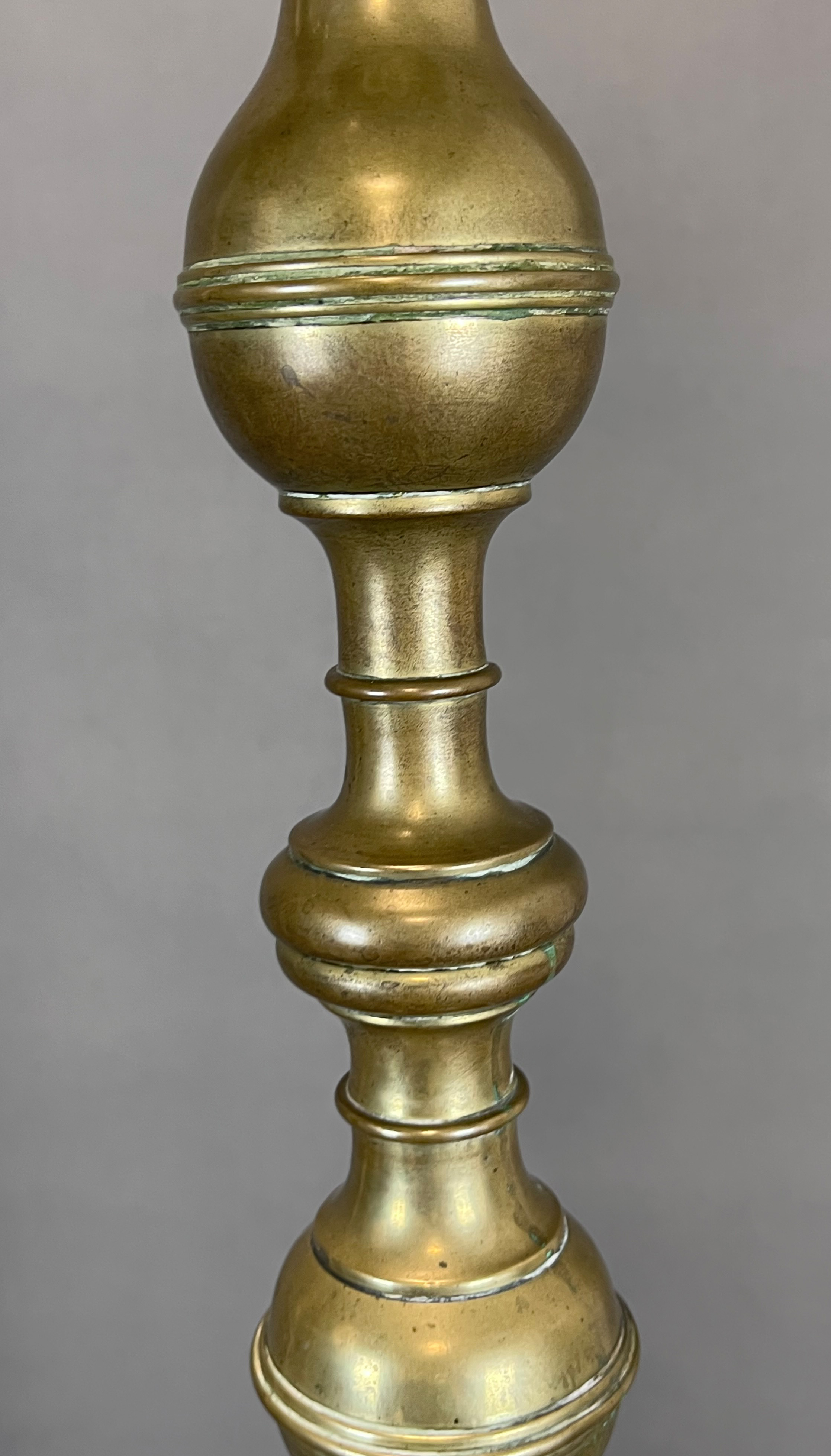 A pair of baroque altar candlesticks. Torches. Brass. - Image 8 of 13