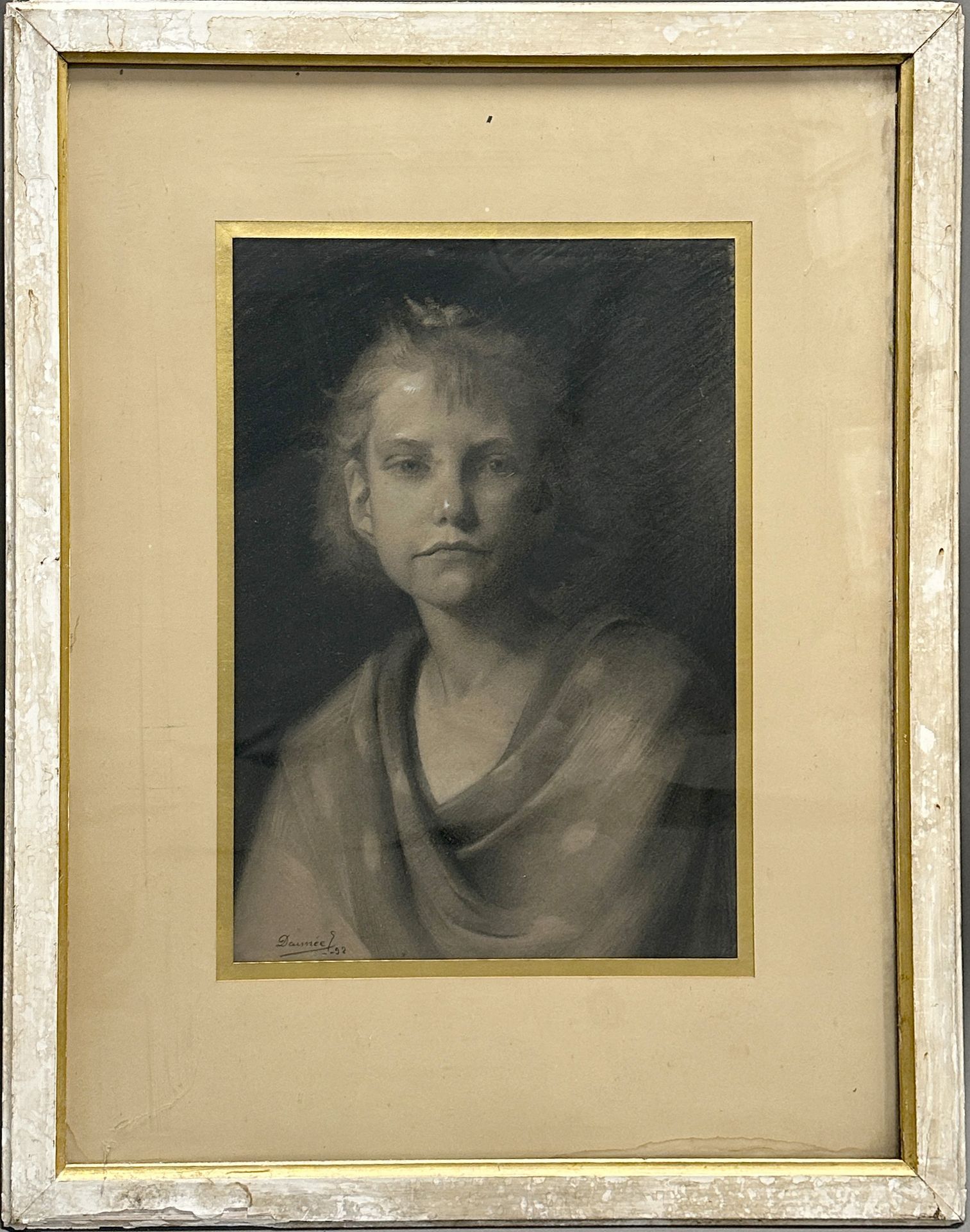 Emile Désiré DAIMEE (1867 - 1956). Portrait of a girl. 1892. - Image 2 of 6