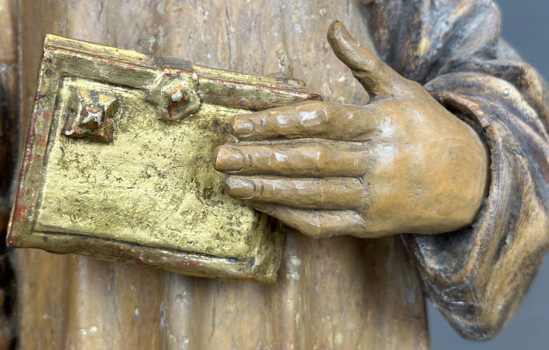 Wooden figure. Monk with book. Last third of the 17th century. South Germany. - Image 5 of 9