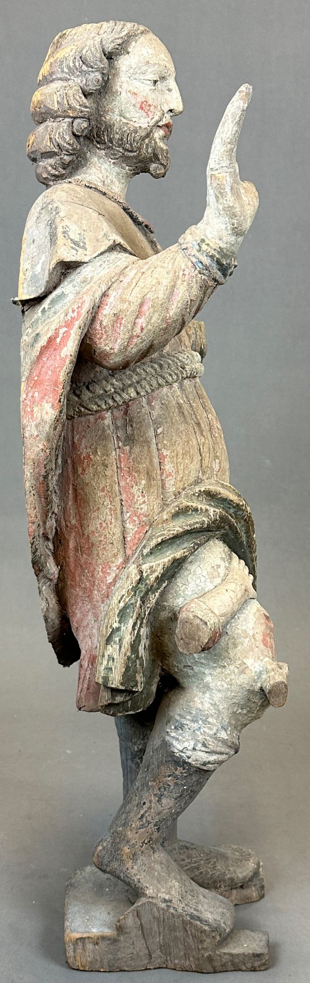 Wall figure. St Roch of Montpellier. Late Gothic. Around 1500. Ulm. - Image 4 of 11