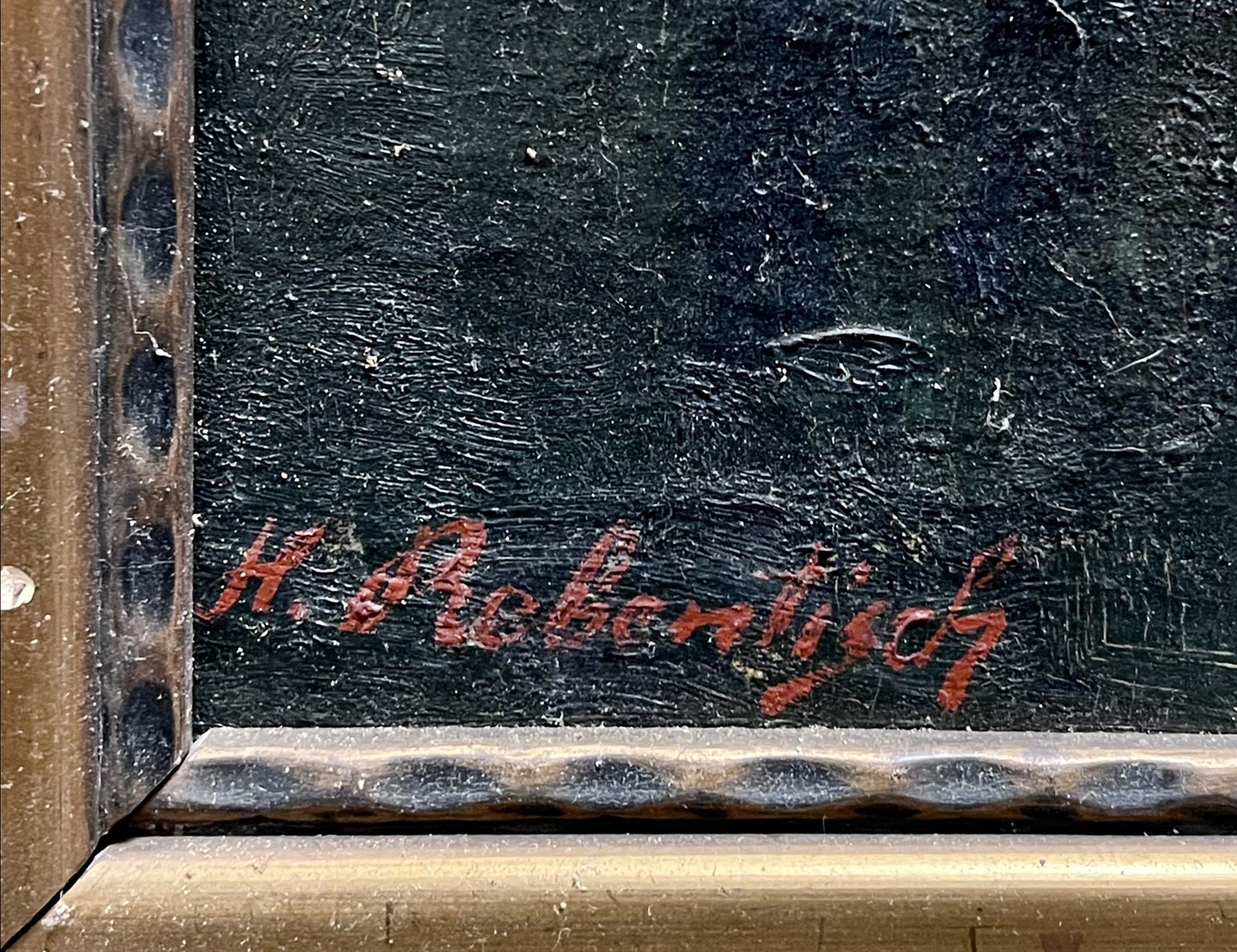 Heinrich REBENTISCH (XIX - XX). "Am Mühlteich". Hitzacker an der Elbe. - Bild 7 aus 13