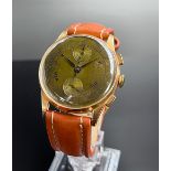 CHRONOGRAPHE SUISSE men's wristwatch. Case partly 750 yellow gold.