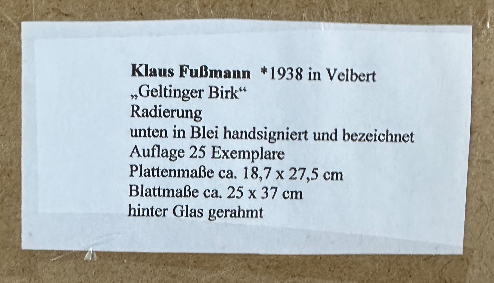 Klaus FUSSMANN (1938). 4 Radierungen. - Bild 10 aus 11