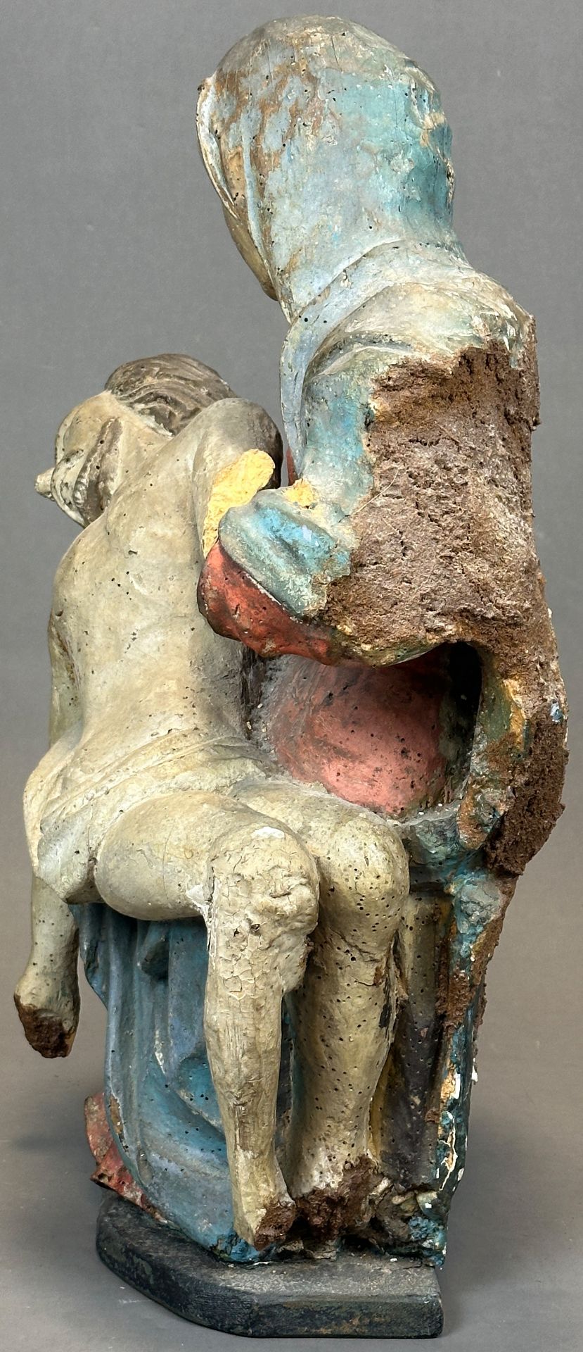 Holzfigur. Marienklage / Pietà. 2. Hälfte 17. Jahrhundert. Niederrhein. - Bild 2 aus 13