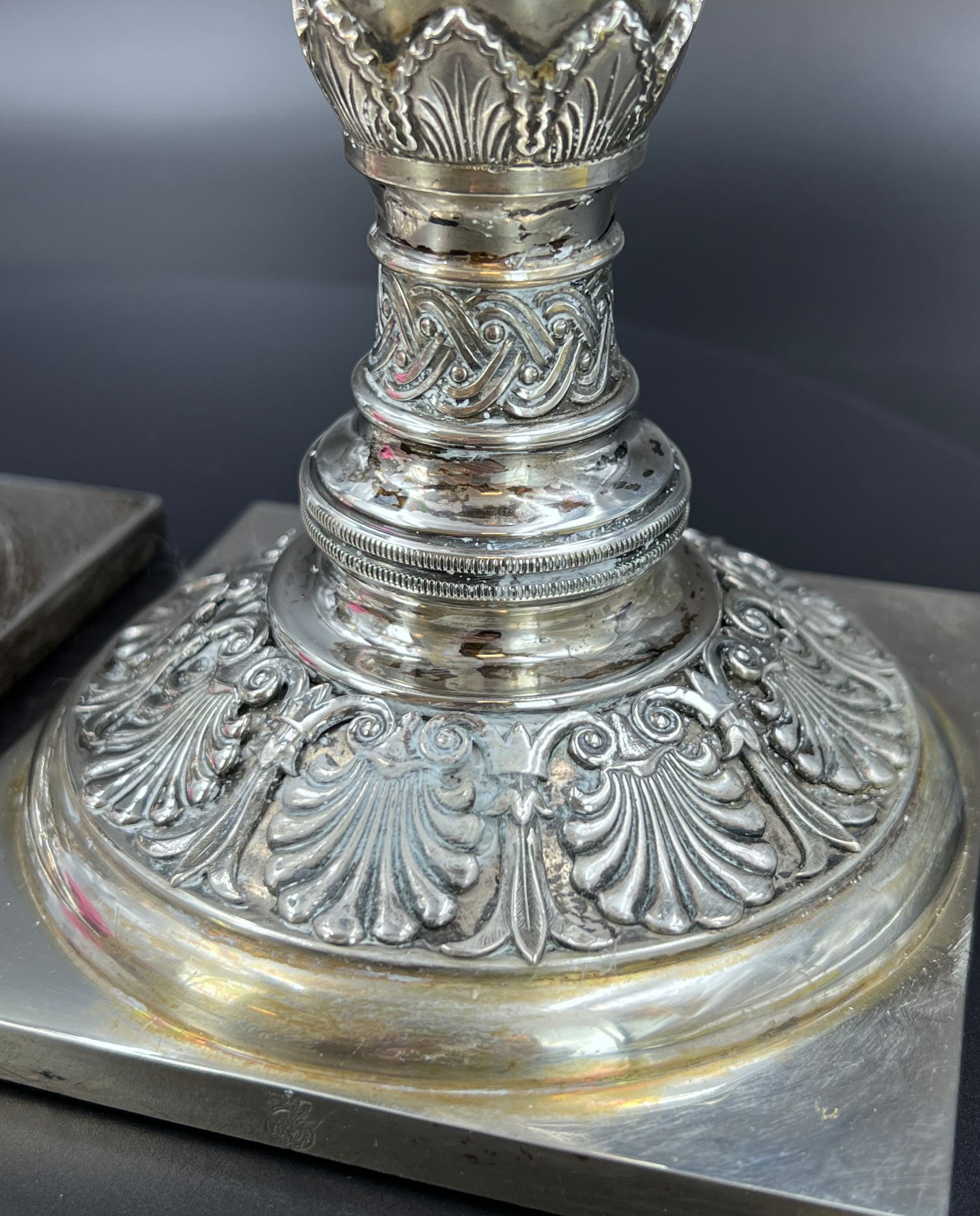 Pair of silver candlesticks. First half of 19th century. - Image 8 of 16