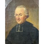 UNSIGNED (XIX). Oval portrait of a clergyman.
