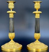 Ein Paar reich verzierte Empire - Kerzenleuchter. Frankreich. 19. Jahrhundert.