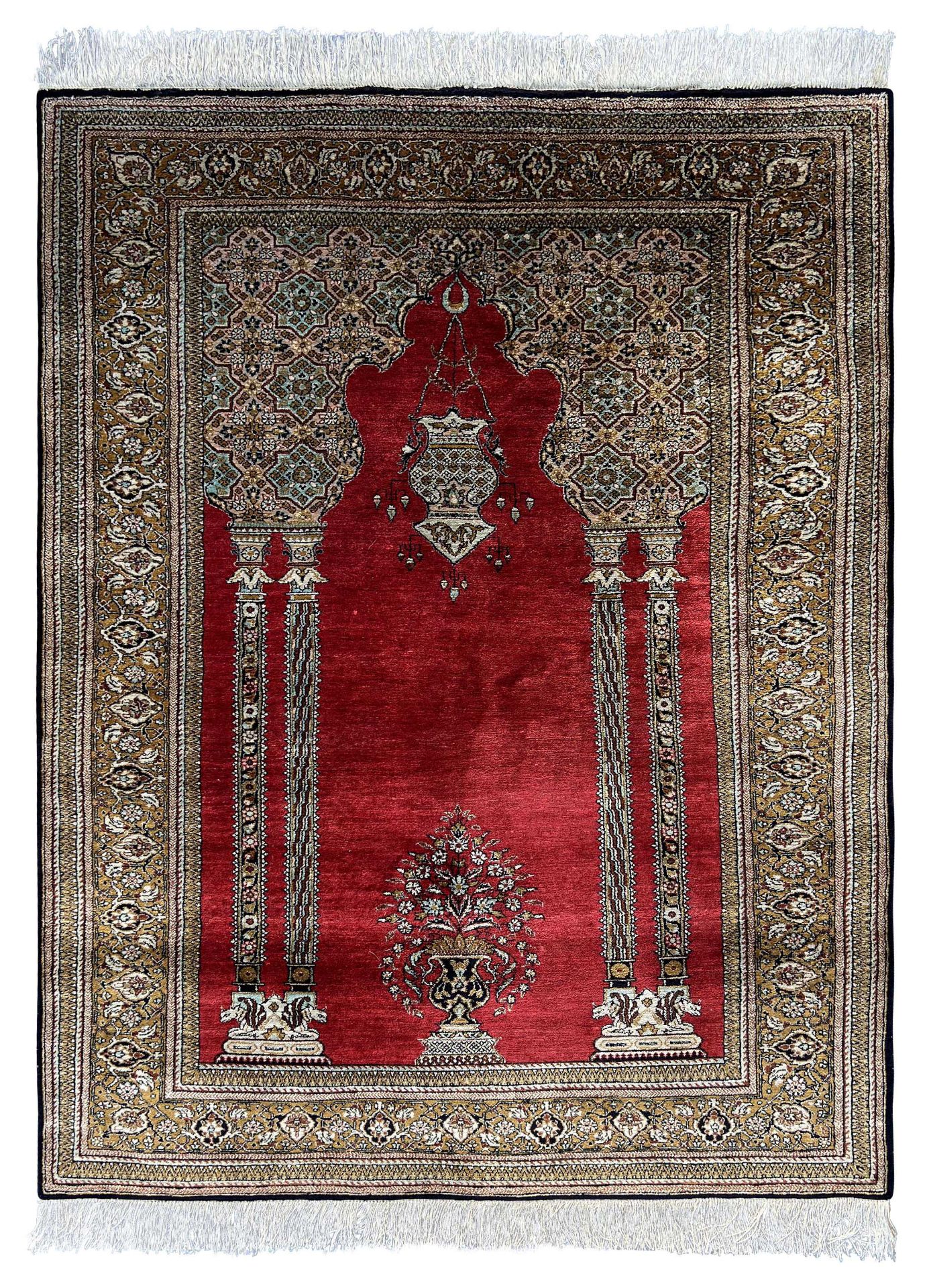 Ghom. Prayer rug. Circa 1960.