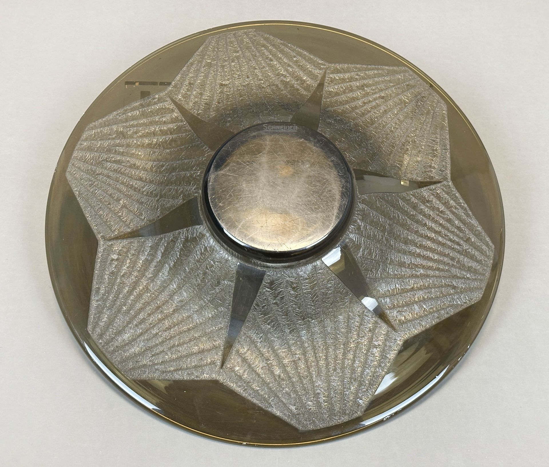 Charles SCHNEIDER (1881 - 1953). Round glass bowl. Art déco. - Image 8 of 10