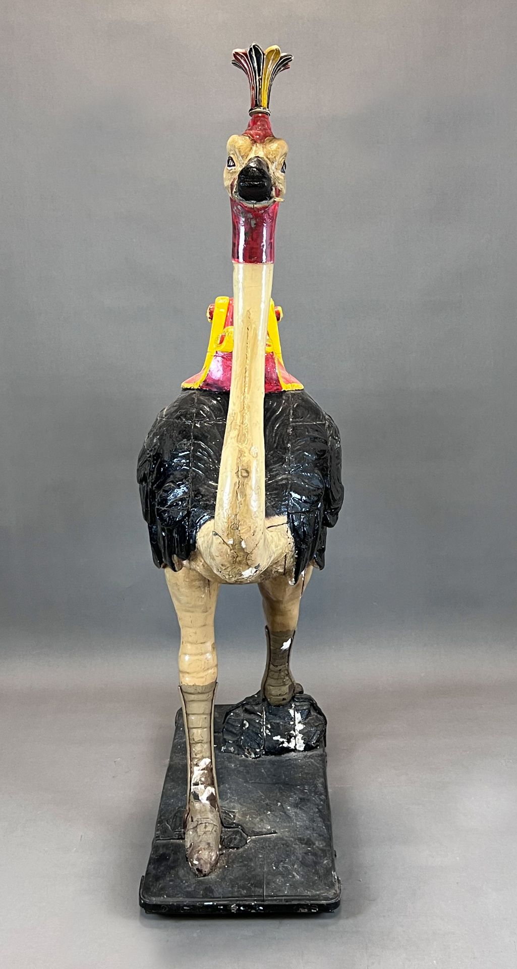 Large wooden figure. Ostrich with saddle. Early 19th century. - Image 2 of 19
