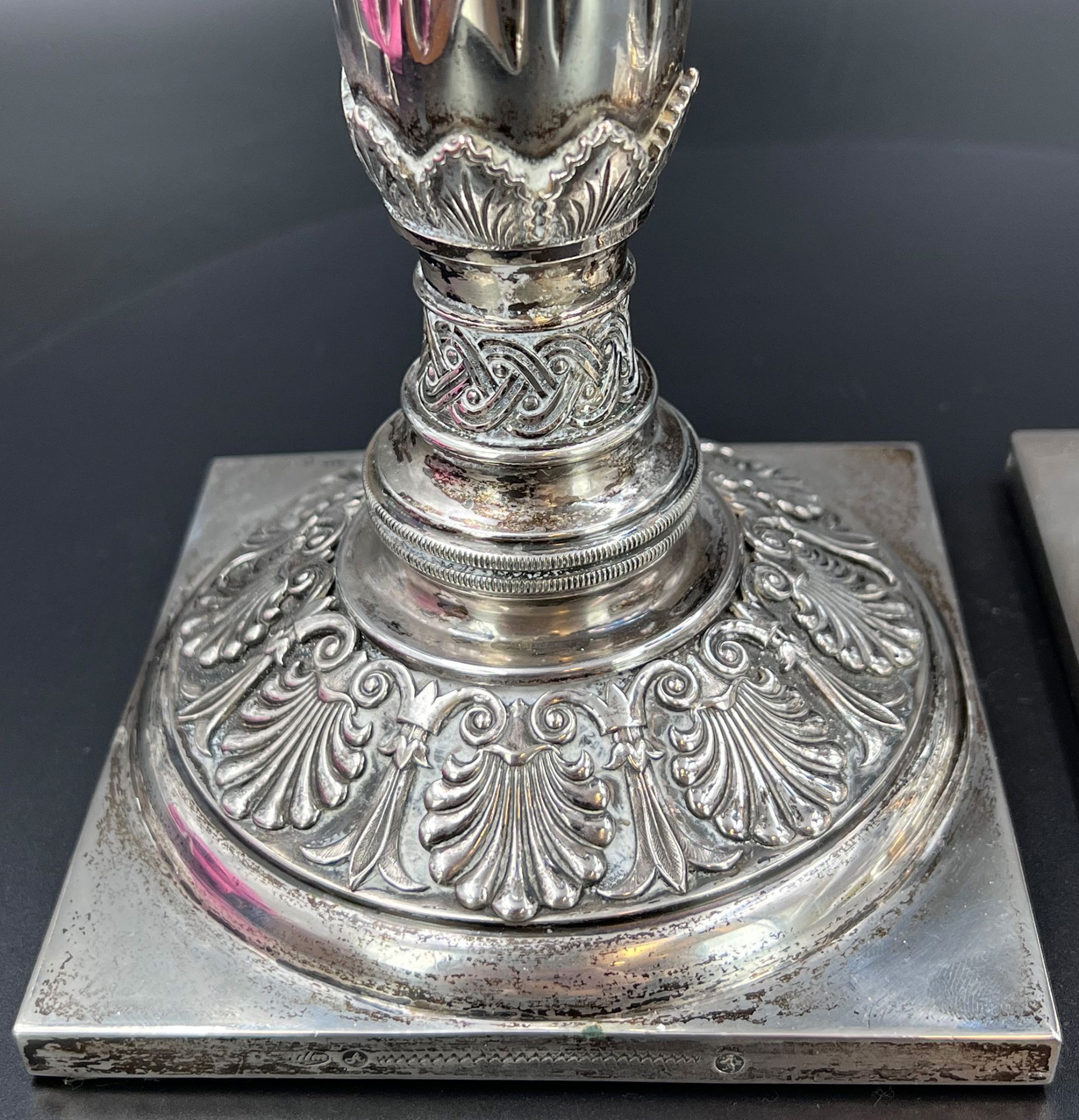 Pair of silver candlesticks. First half of 19th century. - Image 6 of 16