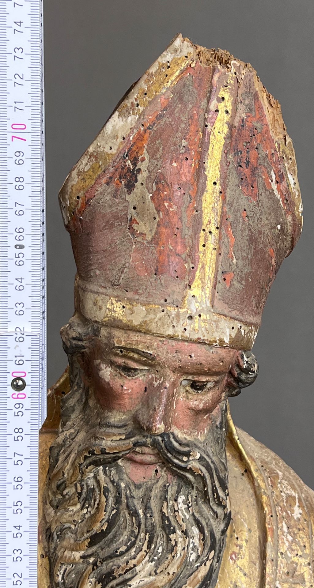 Wooden figure. Probably St Urban with a book. 17th century. Lower Rhine. - Image 11 of 11