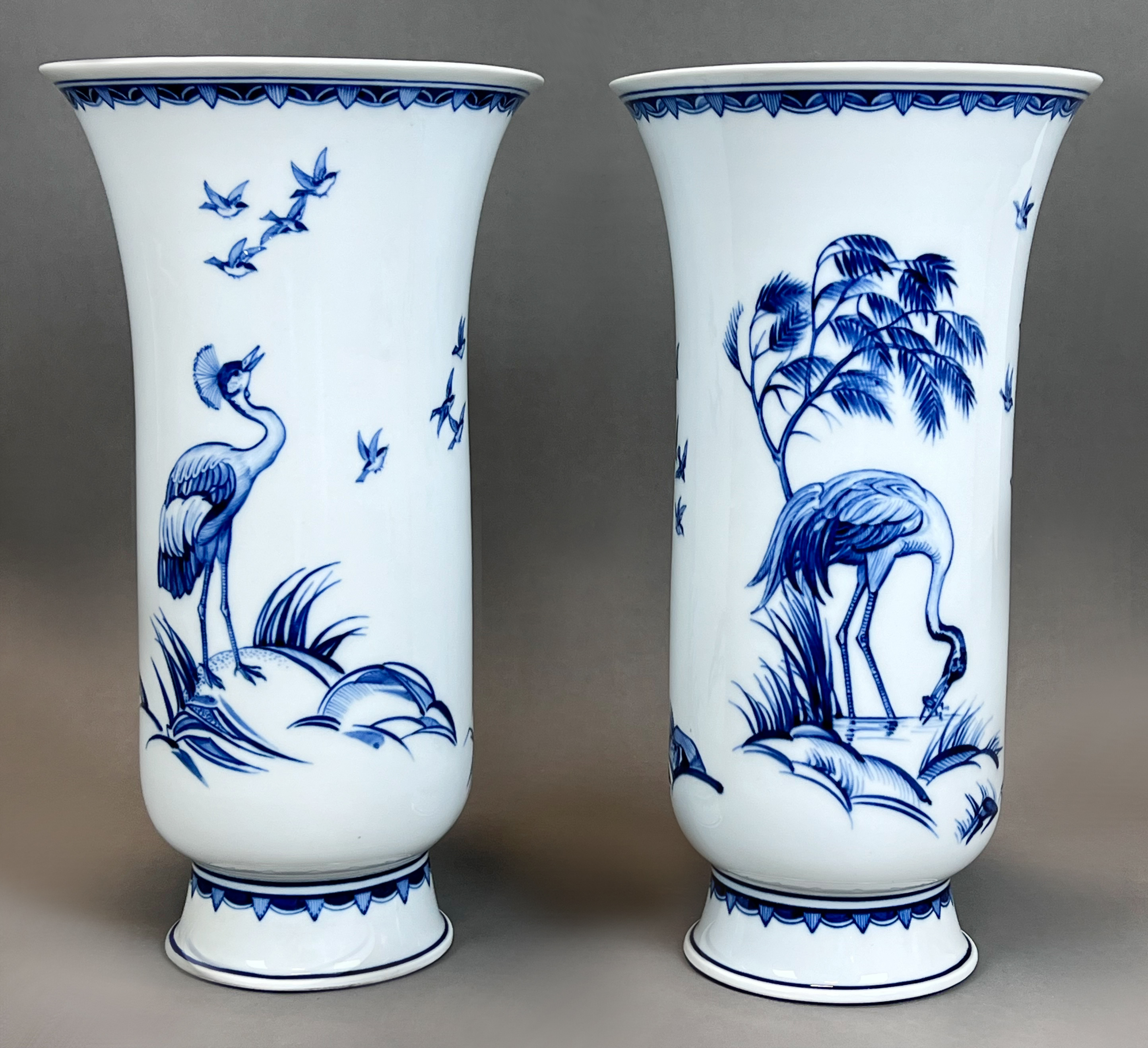 Pair of krater vases. MEISSEN. 1st choice. 20th century. - Image 3 of 12