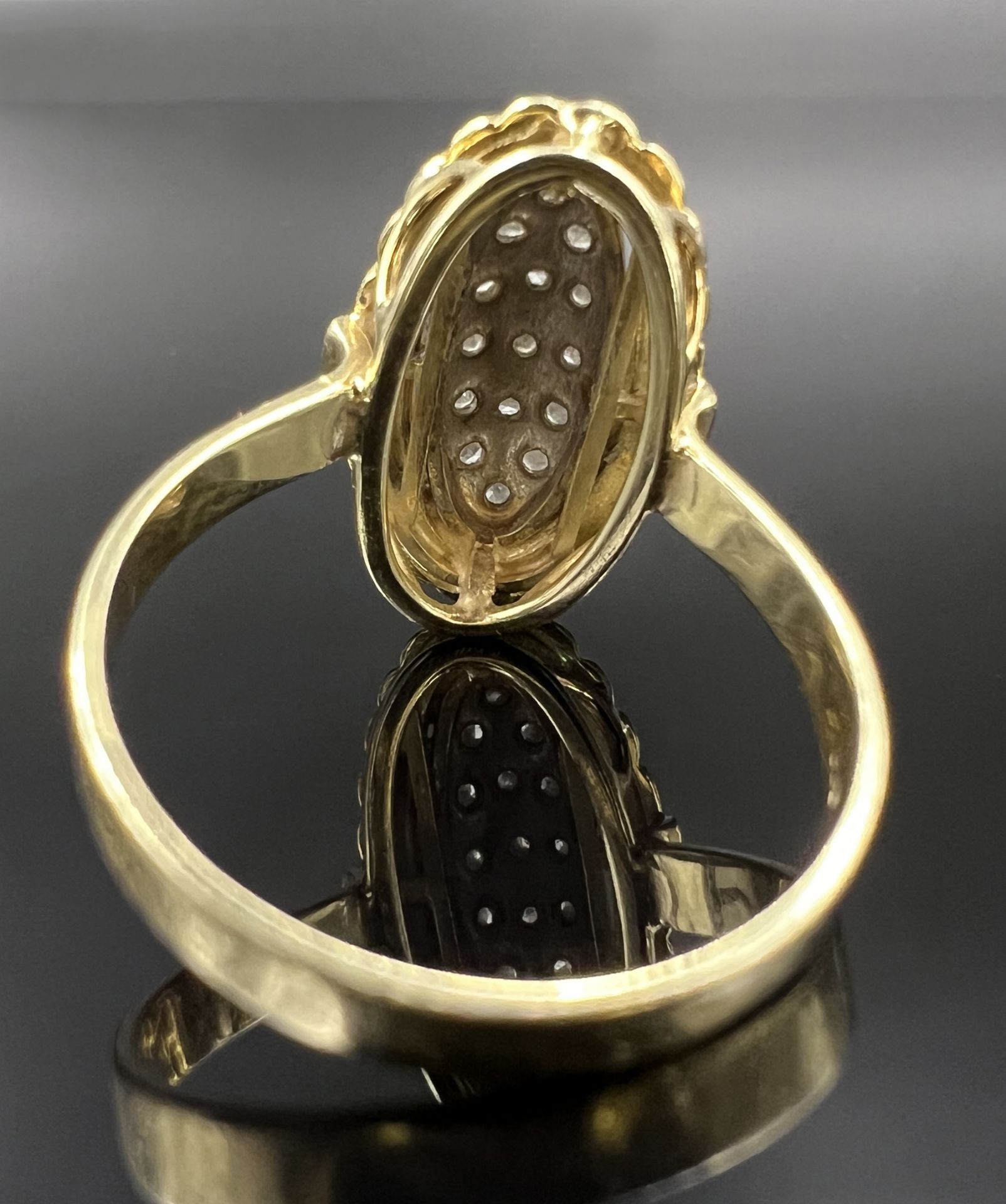 Ladies' ring. 585 yellow gold and white gold with 15 small diamonds. - Image 3 of 8