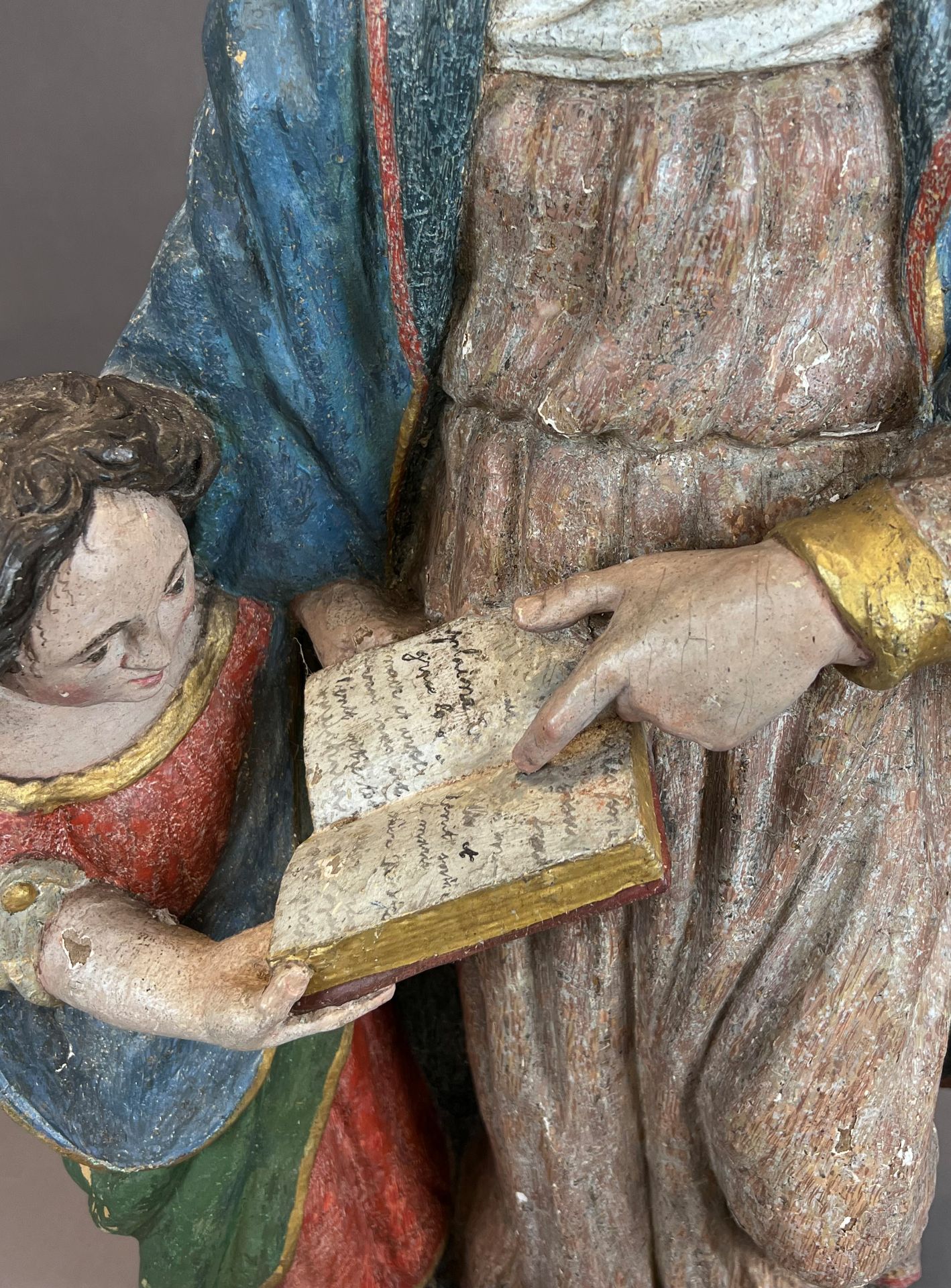 Holzfigur. Hl. Anna mit Maria. Um 1700. Süddeutschland. - Bild 7 aus 13