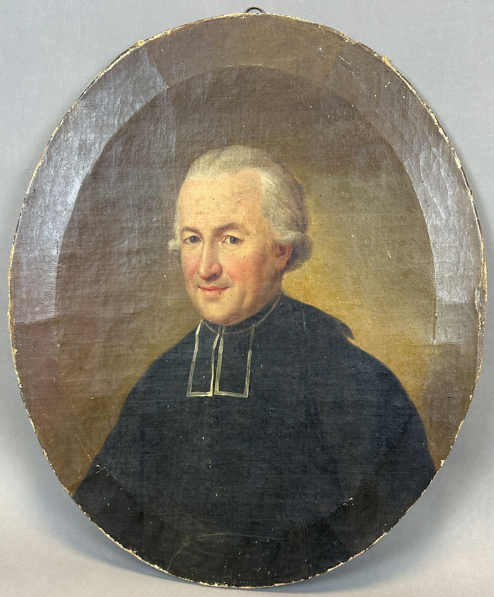 UNSIGNED (XIX). Oval portrait of a clergyman. - Image 2 of 8