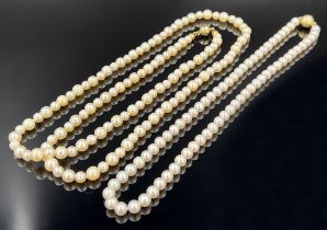 Two pearl necklaces.