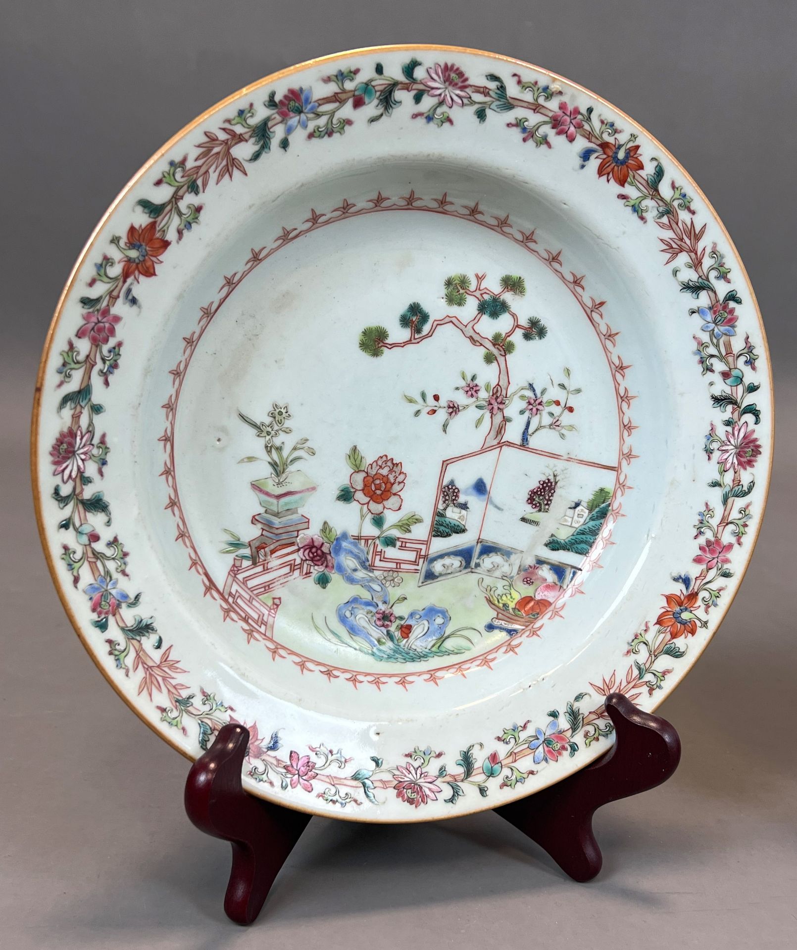 Three plates. China. Famille rose. 19th century. - Image 2 of 17