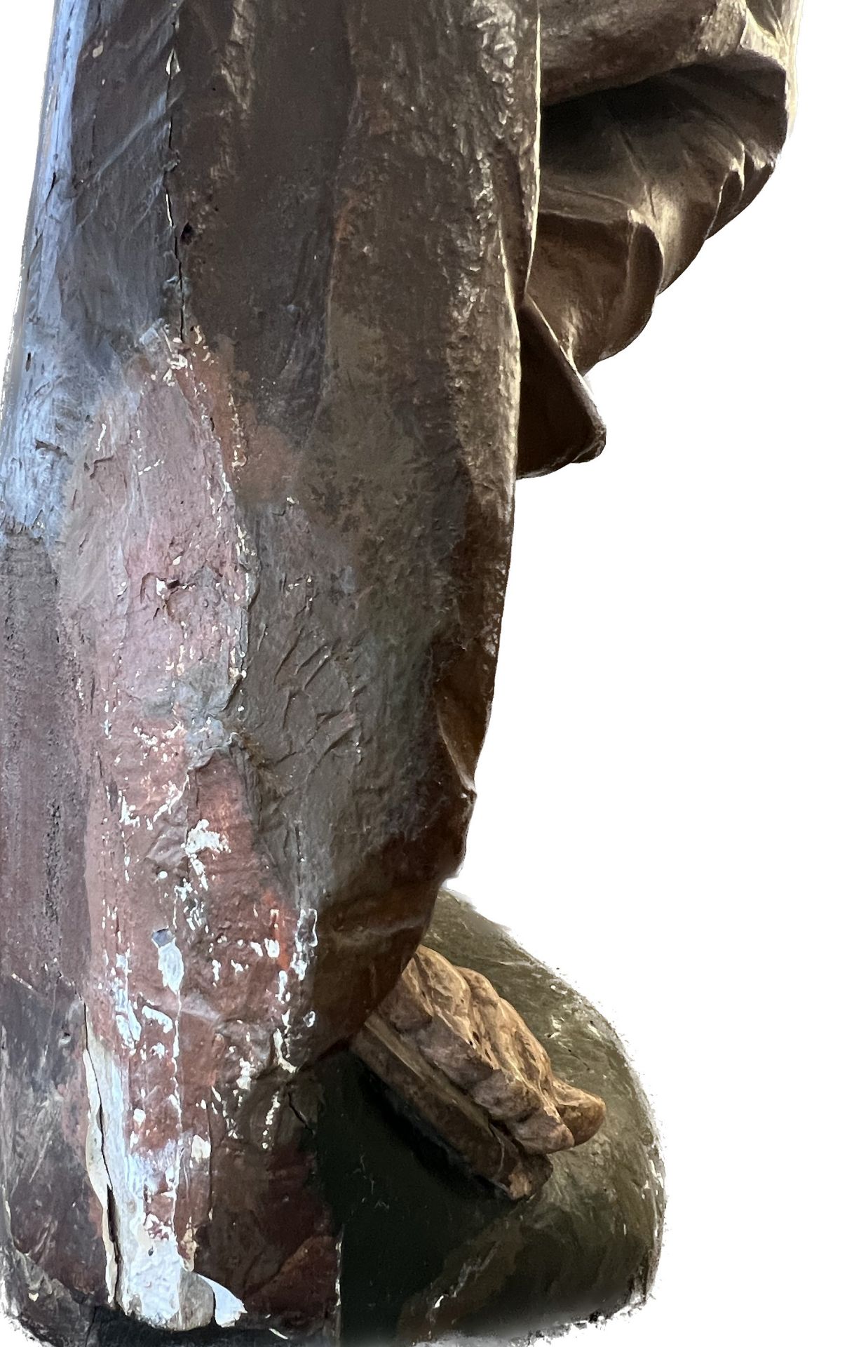 Lebensgroße Skulptur. Hl. Josef mit Christusknaben. Wohl 17. / 18. Jahrhundert. Süddeutschland. - Bild 13 aus 20