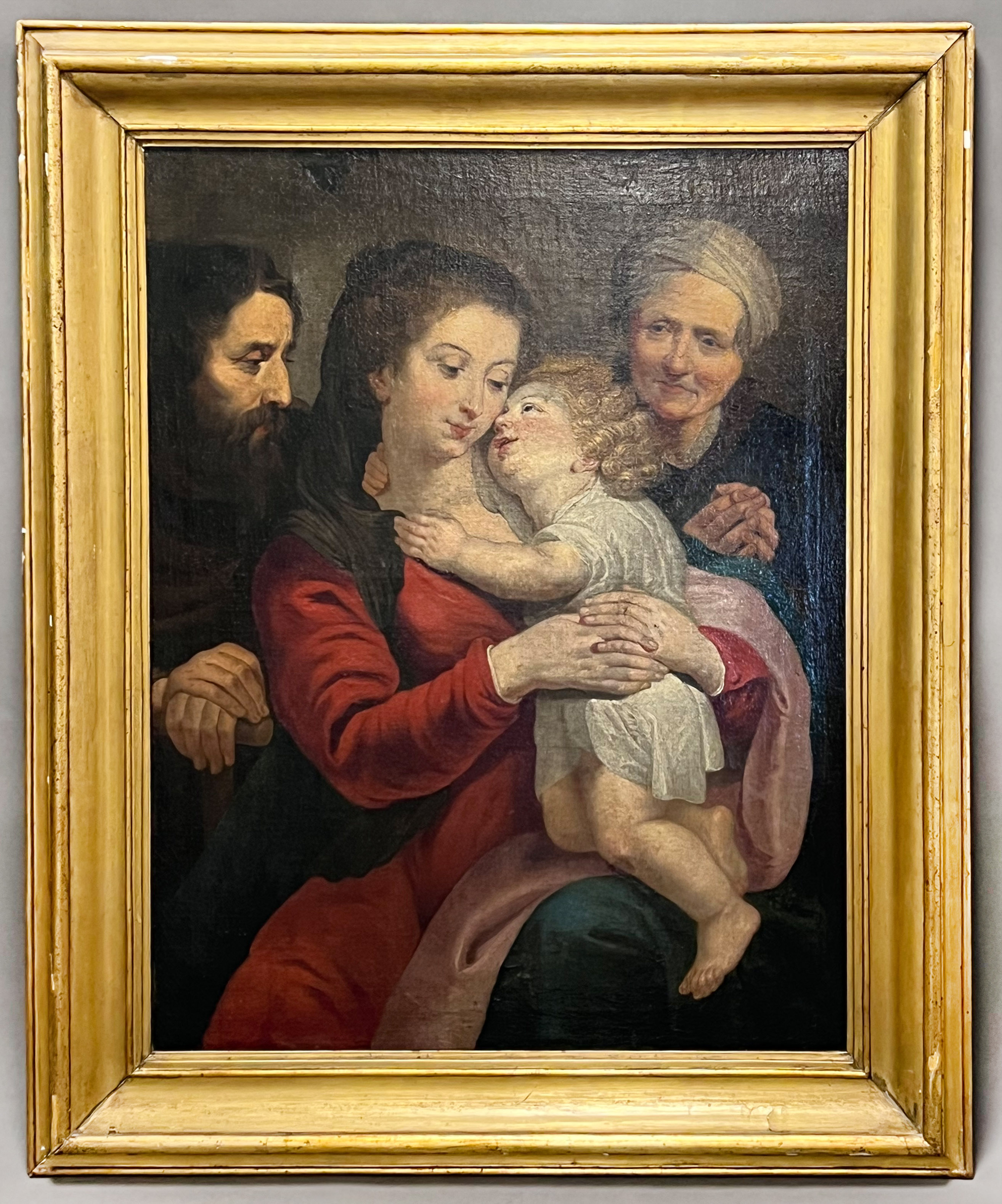 Peter Paul Rubens (1577 - 1640) Copy after. "The Holy Family with St Anne". - Image 2 of 19
