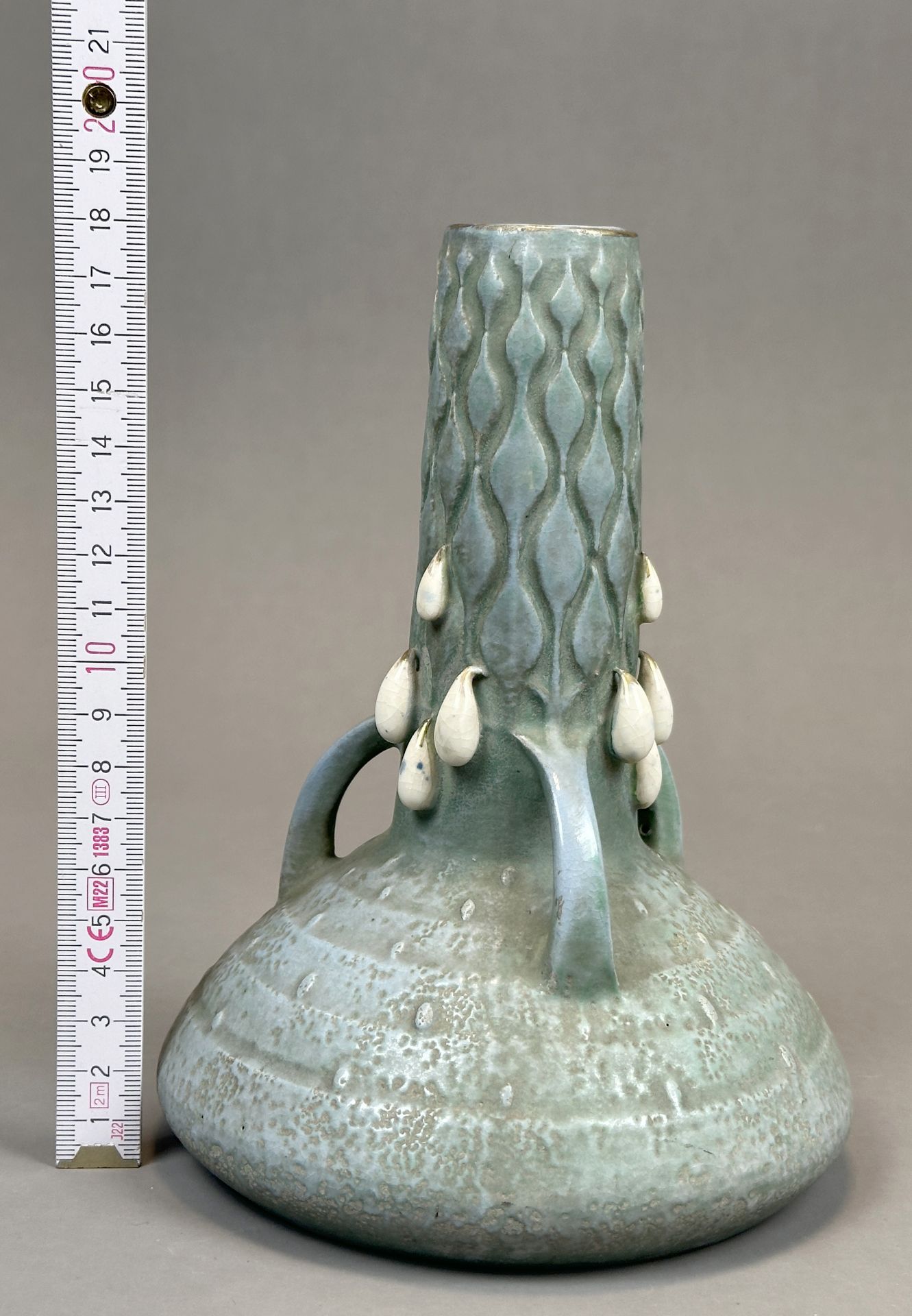 Paul DACHSEL (c.1880 - ?). Henkelvase mit Tropfendekor. Turn-Teplitz. Jugendstil. - Bild 8 aus 8