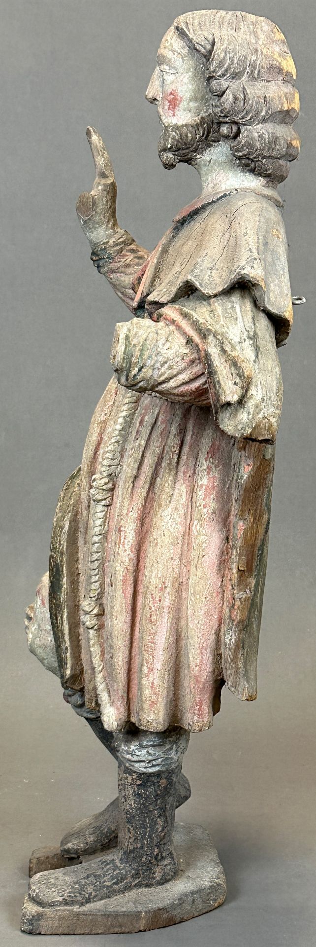 Wandfigur. Hl. Rochus von Montpellier. Spätgotik. Um 1500. Ulm. - Bild 2 aus 11