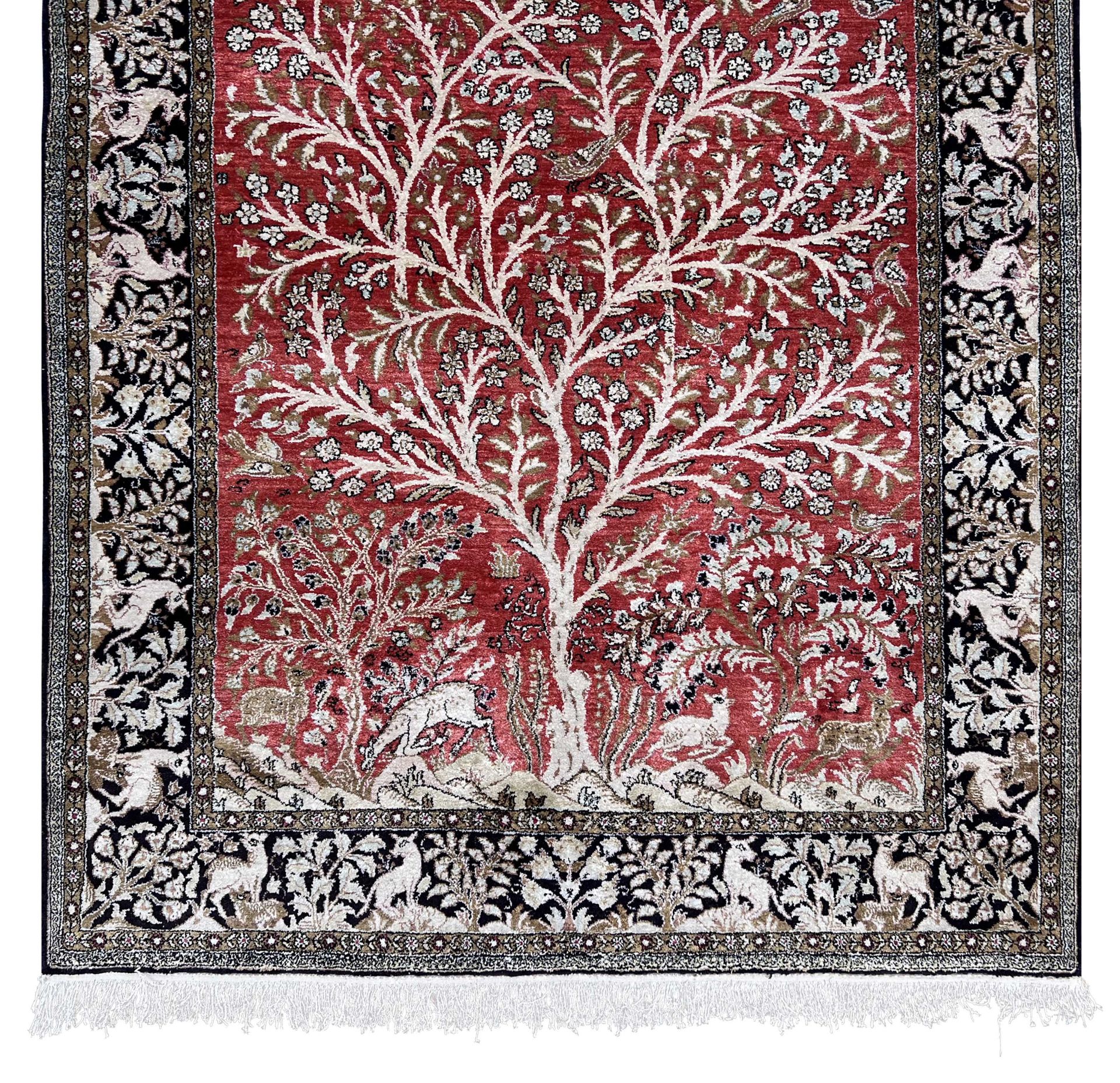 Ghom silk. Oriental carpet. Circa 1970. - Image 3 of 8