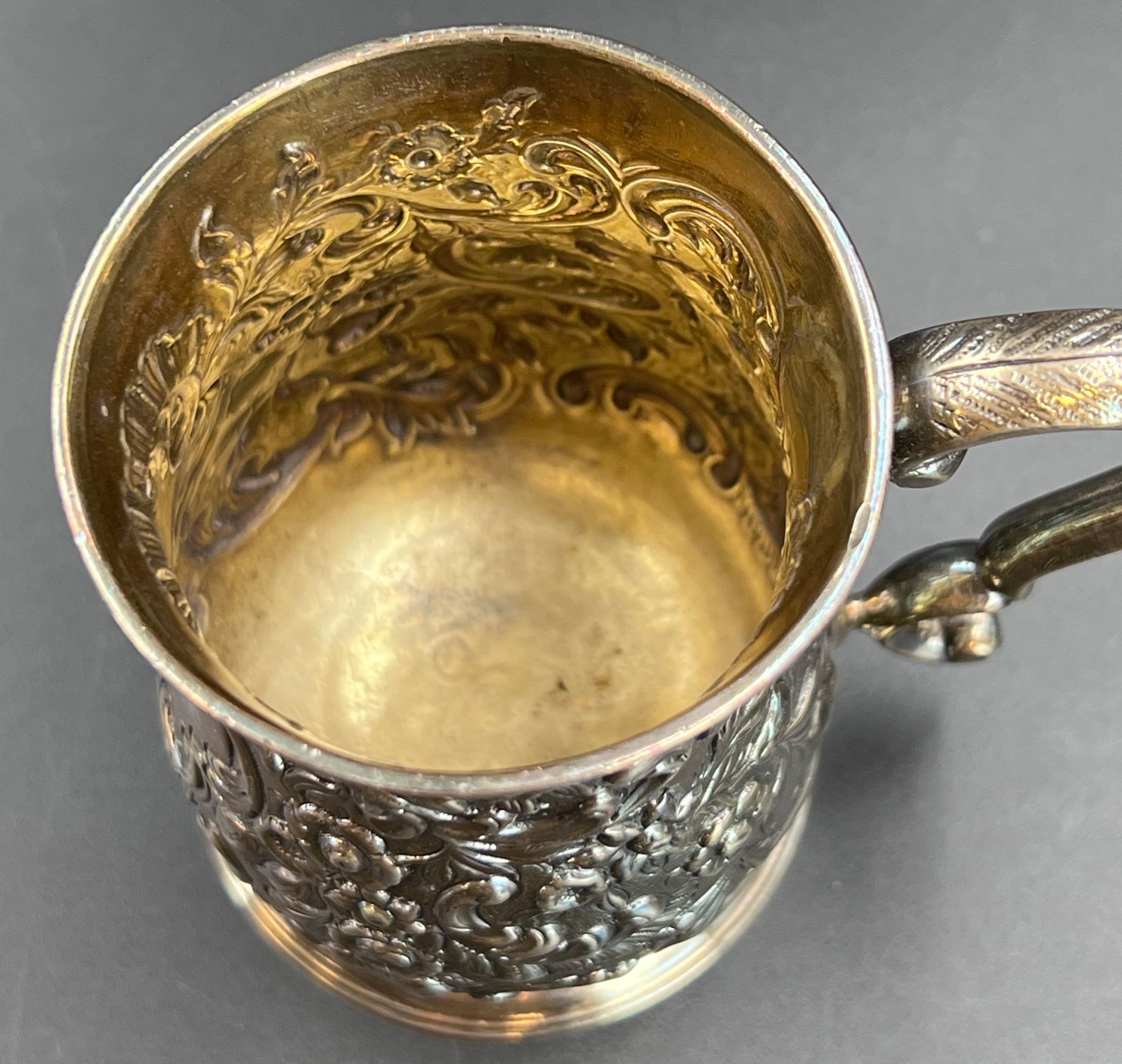 Antique silver cup. 925 Sterling silver. England. 1762. - Image 4 of 9