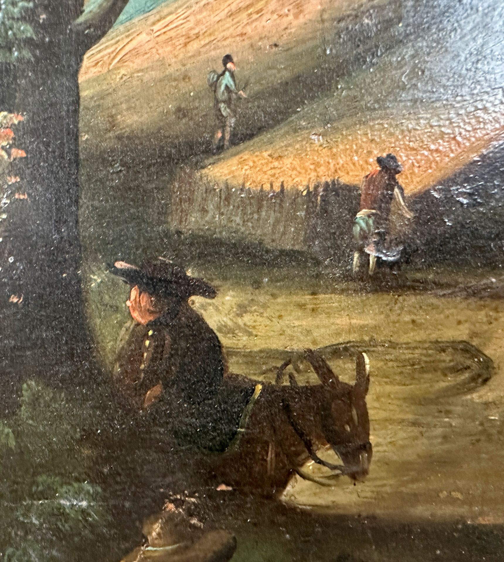 UNSIGNED (XVIII-XIX). Romantic landscape depiction with peasants. - Image 3 of 6