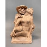 Bernhard SPITZMÜLLER (1892 - 1961). Terrakotta-Figuren. "Der Tod und das Mädchen".