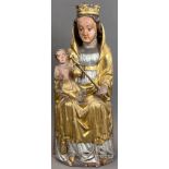 Wooden figure. Virgin Mary with Christ Child. Around 1700. South Germany.
