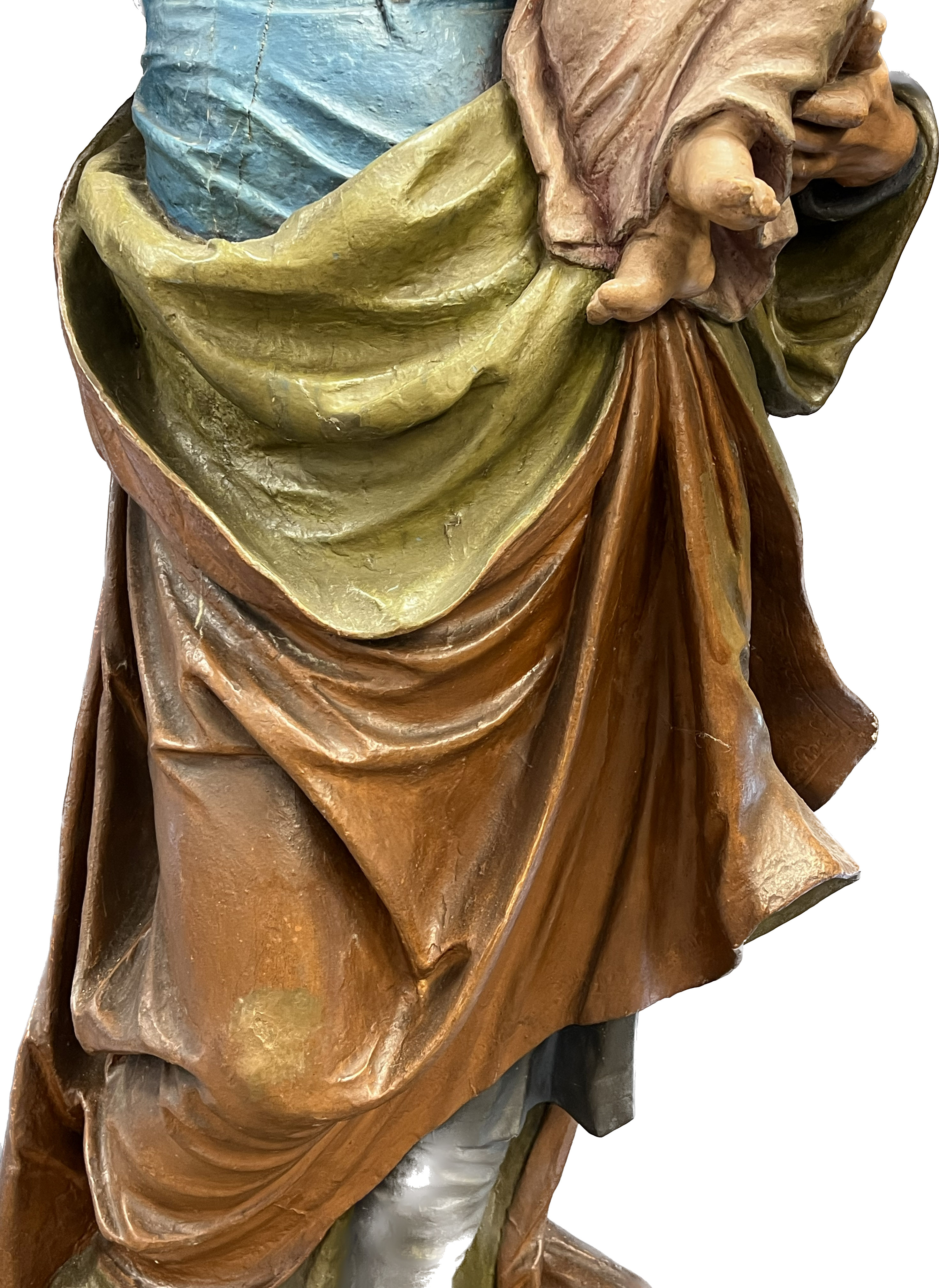 Life-size sculpture. St Joseph with Christ Child. Probably 17th / 18th century. Southern Germany. - Image 6 of 20