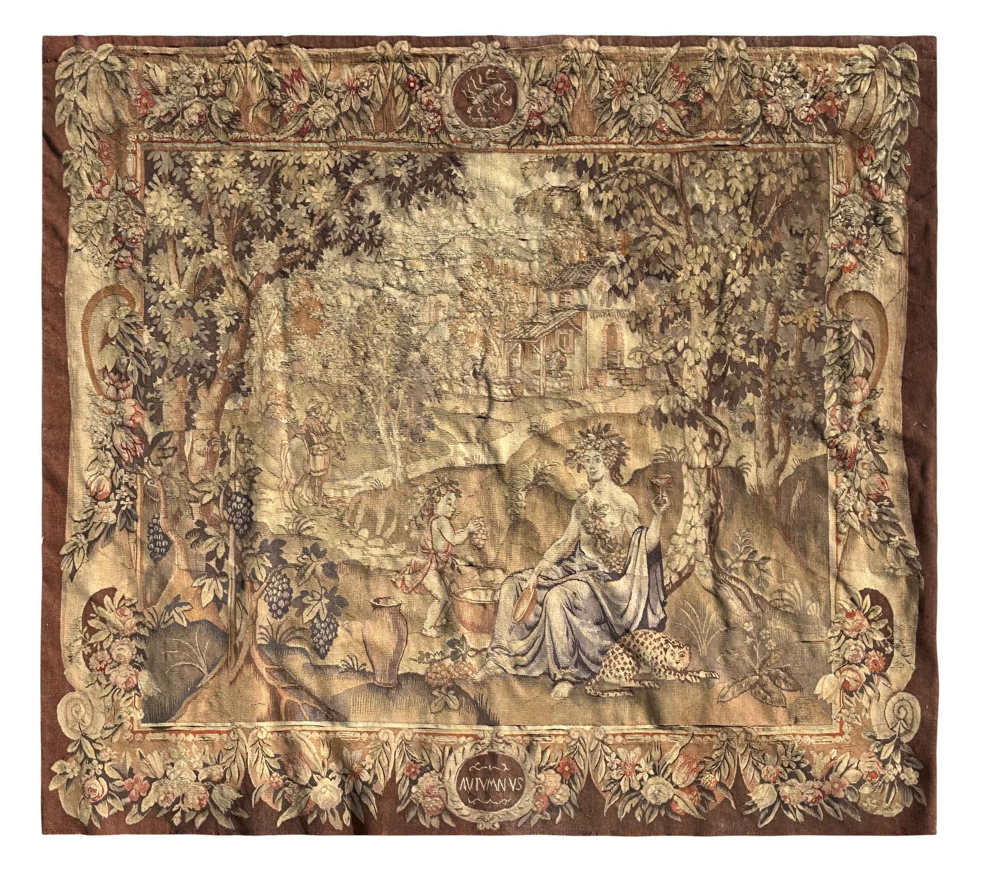 Tapestry. 19th century. Youthful Bacchus.