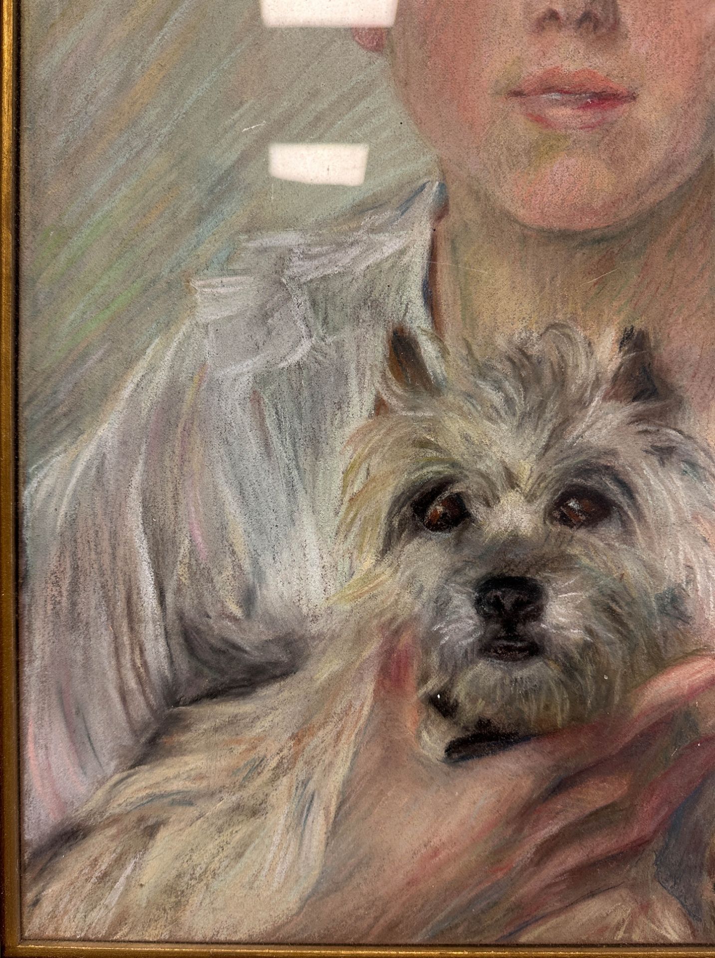 Carl HORN (1874 - 1945). Portrait of a young woman with a terrier. 1918. - Image 5 of 11