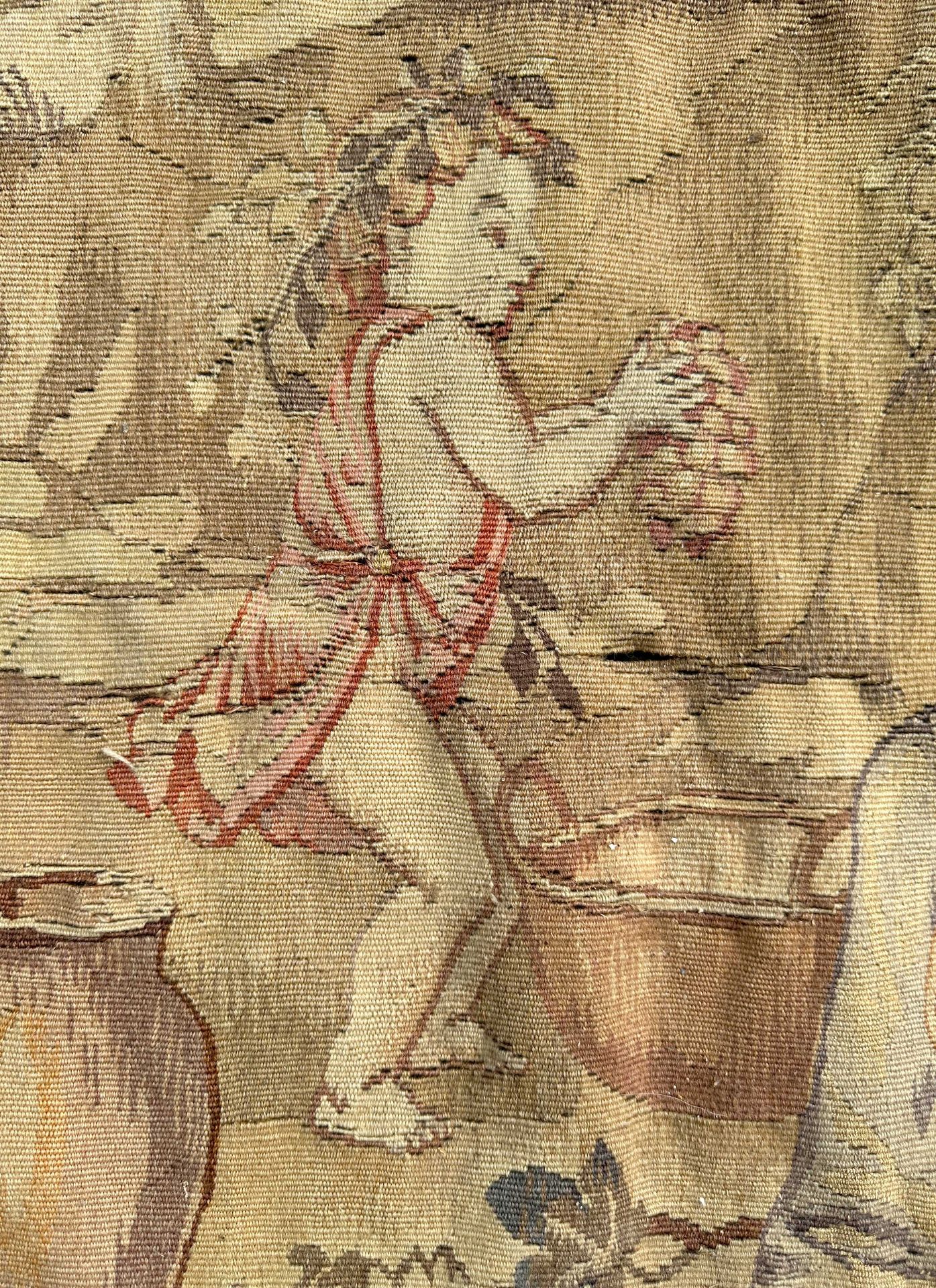 Tapestry. 19th century. Youthful Bacchus. - Image 8 of 12