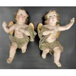 Baroque wooden figures. Two putti.