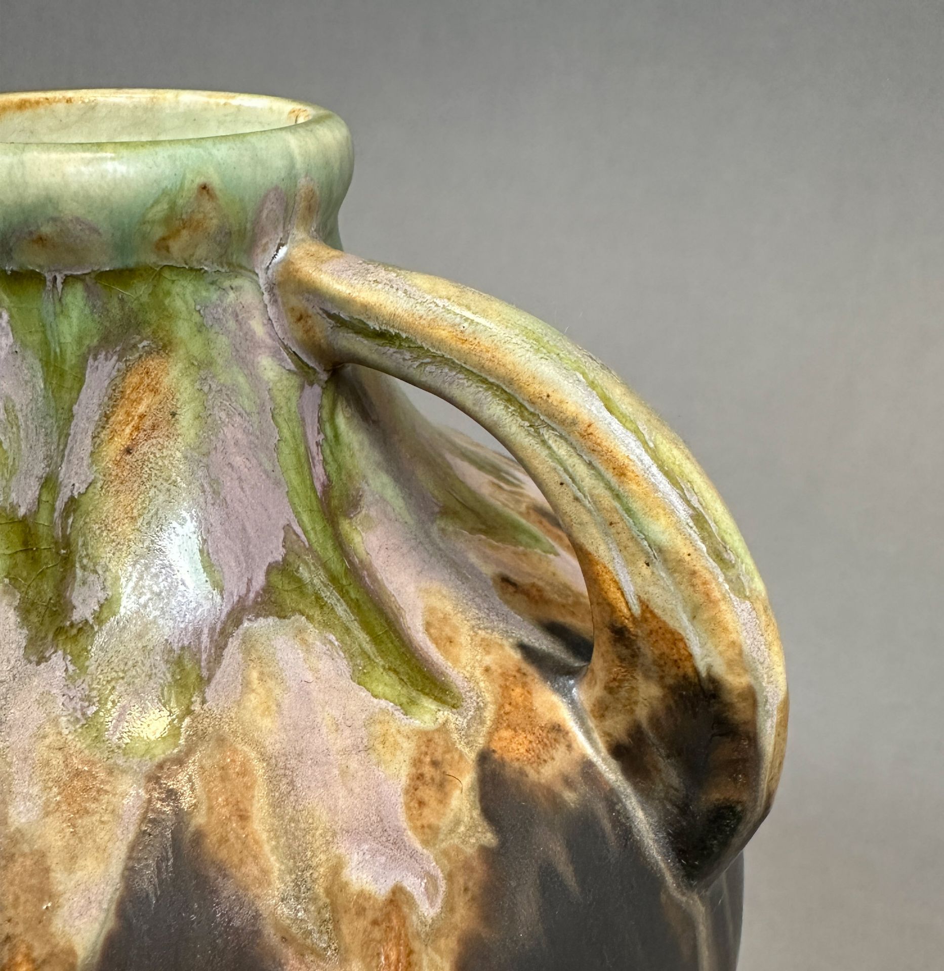 Glazed vase with handle. Art Nouveau. Around 1915. - Image 8 of 9