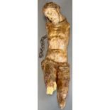Torso of the crucified Jesus Christ. Wood. Gothic.