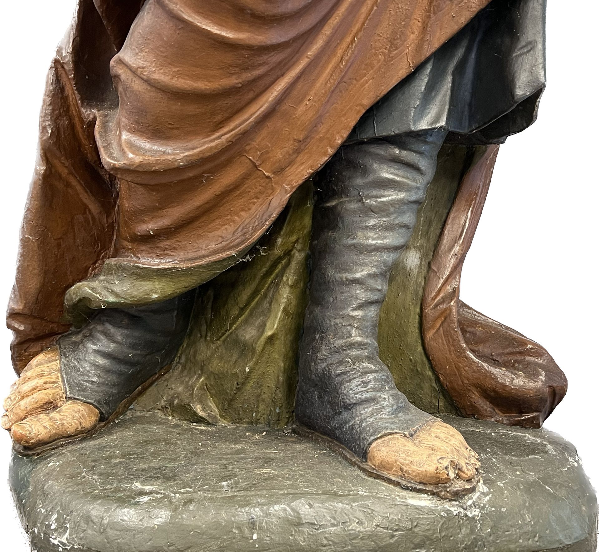 Lebensgroße Skulptur. Hl. Josef mit Christusknaben. Wohl 17. / 18. Jahrhundert. Süddeutschland. - Bild 7 aus 20
